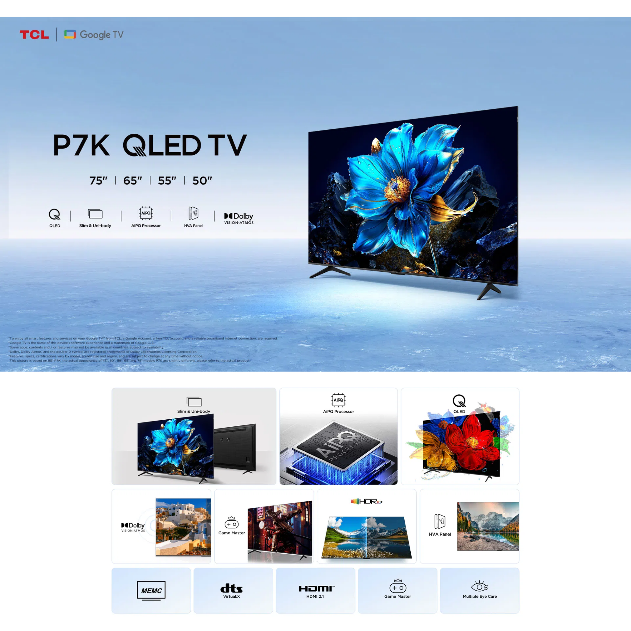 TCL 65" P7K Series 4K QLED Google TV (65P7K)