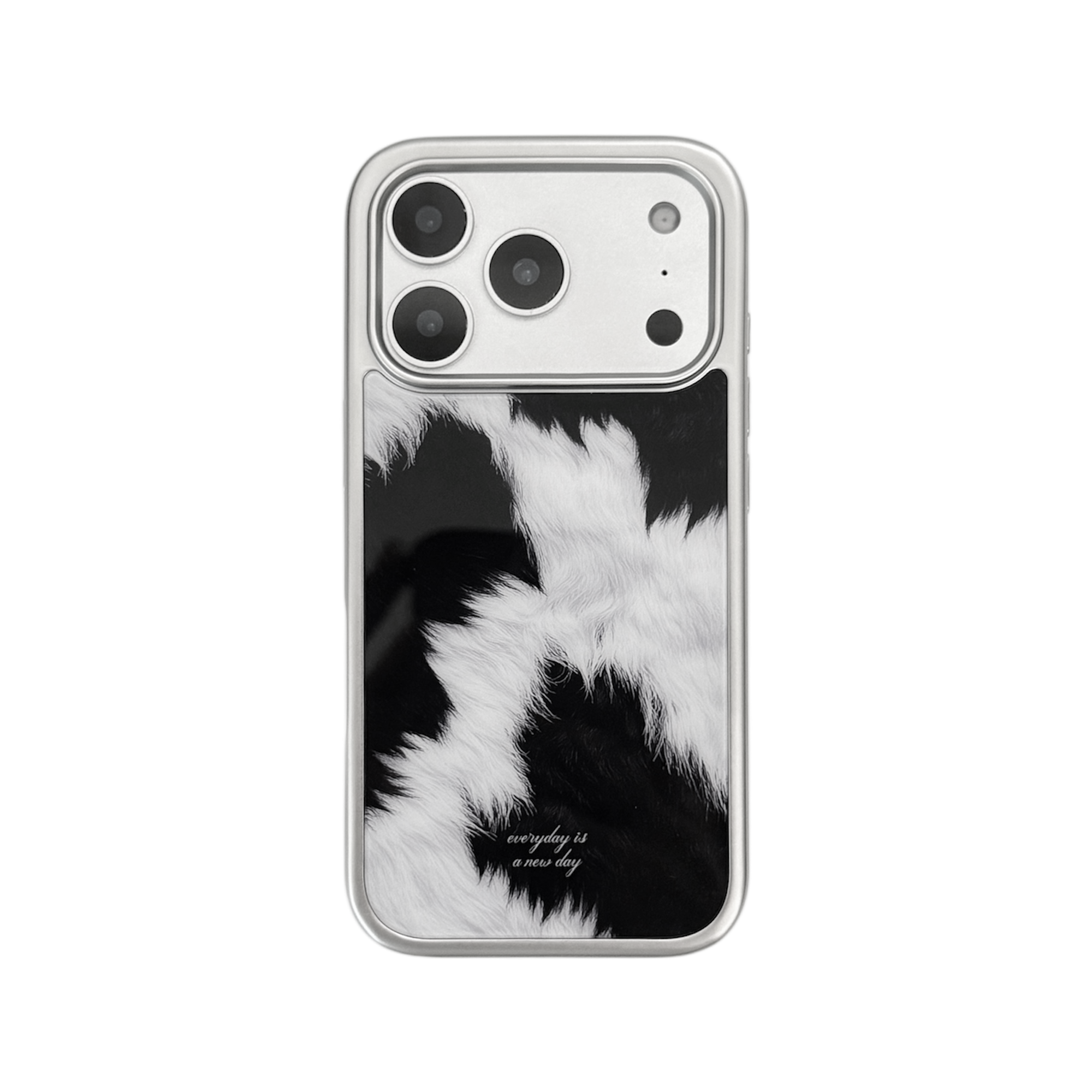 【Cowhide Black】銀框亮面MagSafe iPhone Case