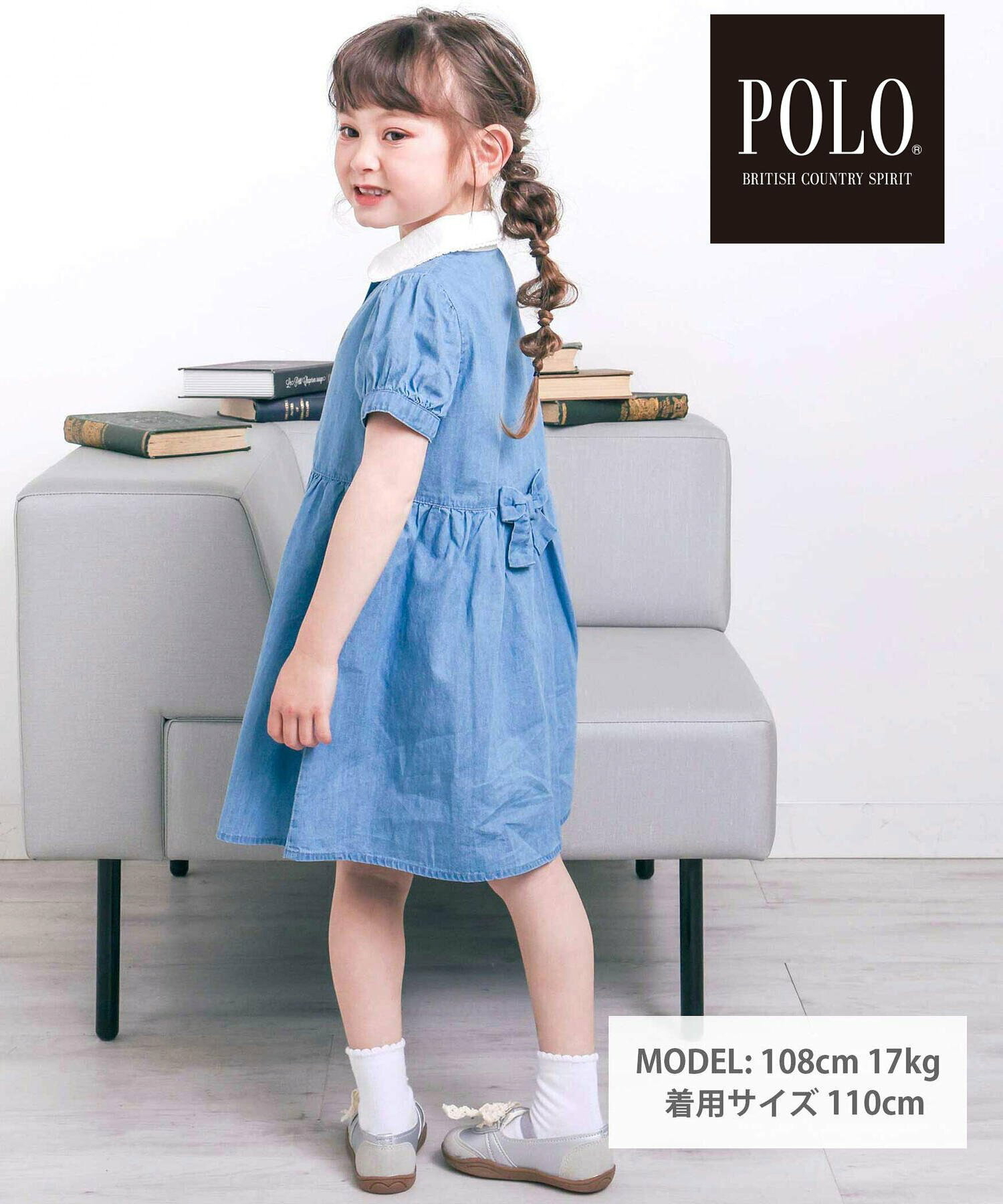 🇯🇵預訂 日本直送🇯🇵Slap Slip x Polo Bcs兩色標誌刺繡蝴蝶結翻領短袖連身裙