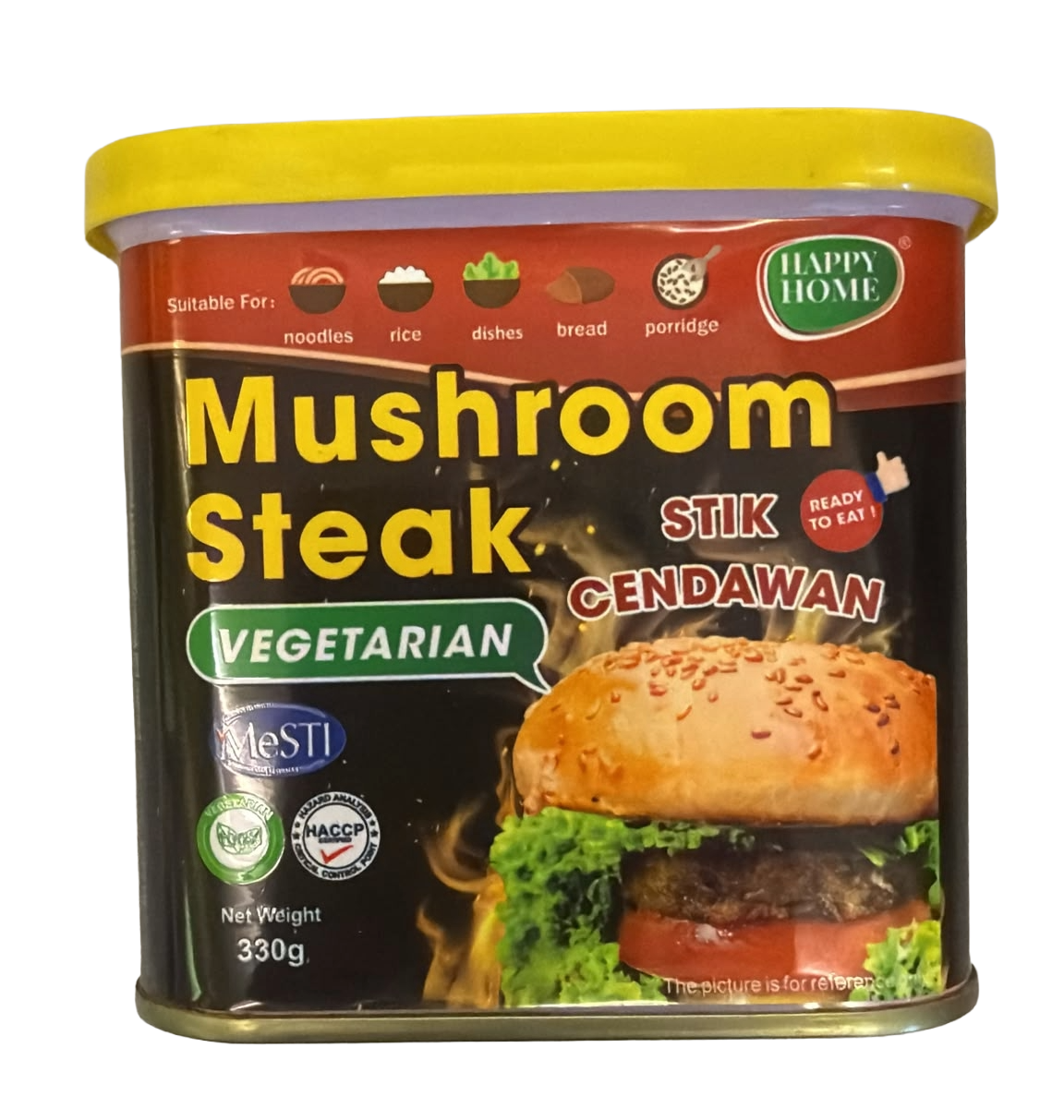 Happy Home-美式脆香菇排(蛋素) 330g/ Happy Home Veg. Mushroom Steak (Ovo) 330g