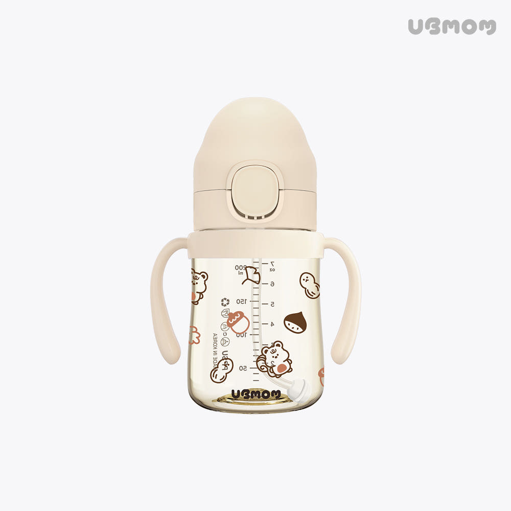 UBMOM 特別版秋楓賞栗系列PPSU吸管杯 (200ml) -原裝配彈蓋帶重力球及直飲管