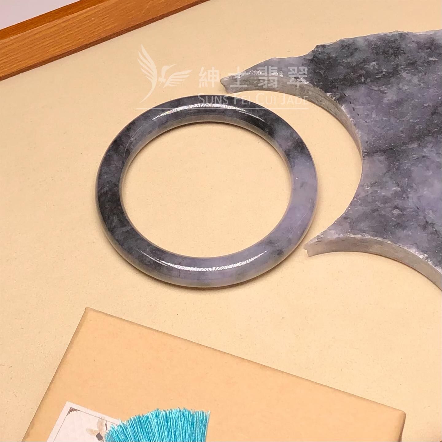 紫底山水烏雞圓鐲59.8mm