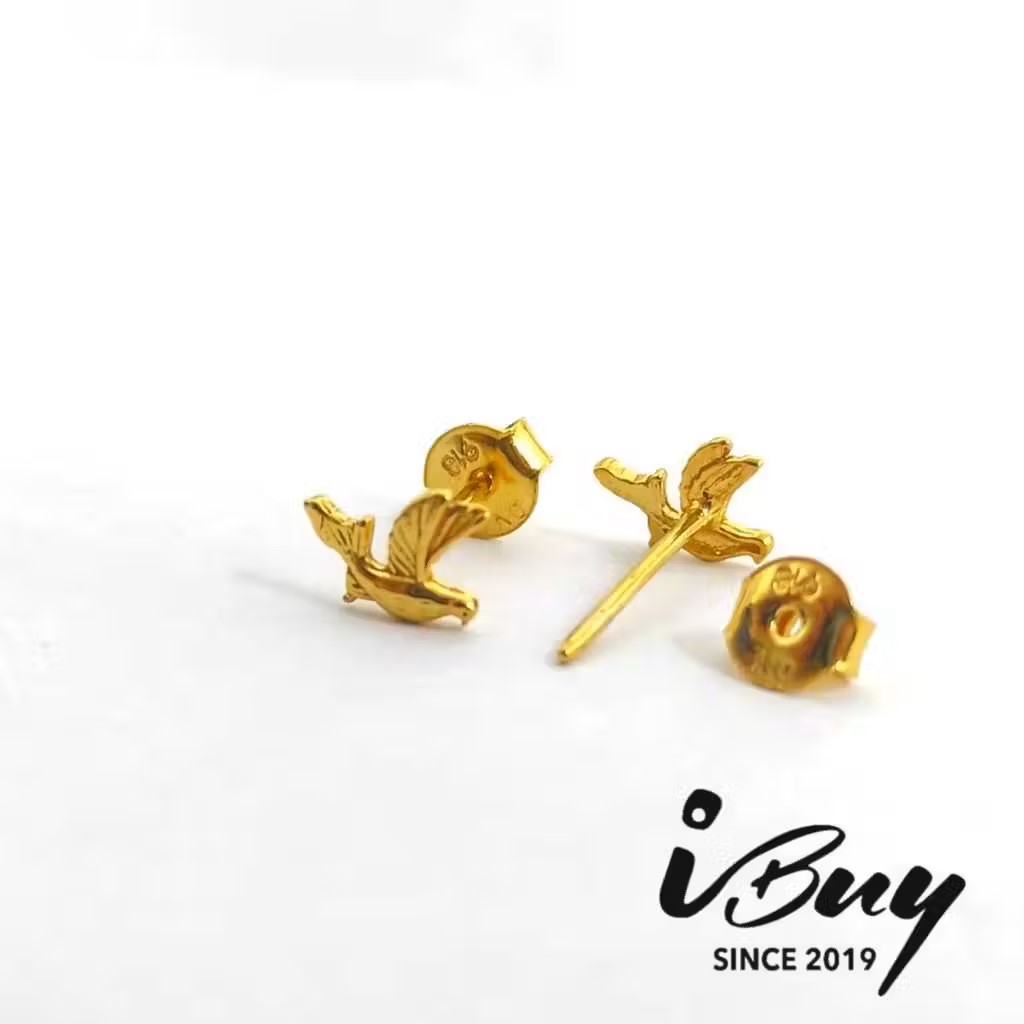 916 GOLD DOVE EARRING 916 金 金鸽子耳钉