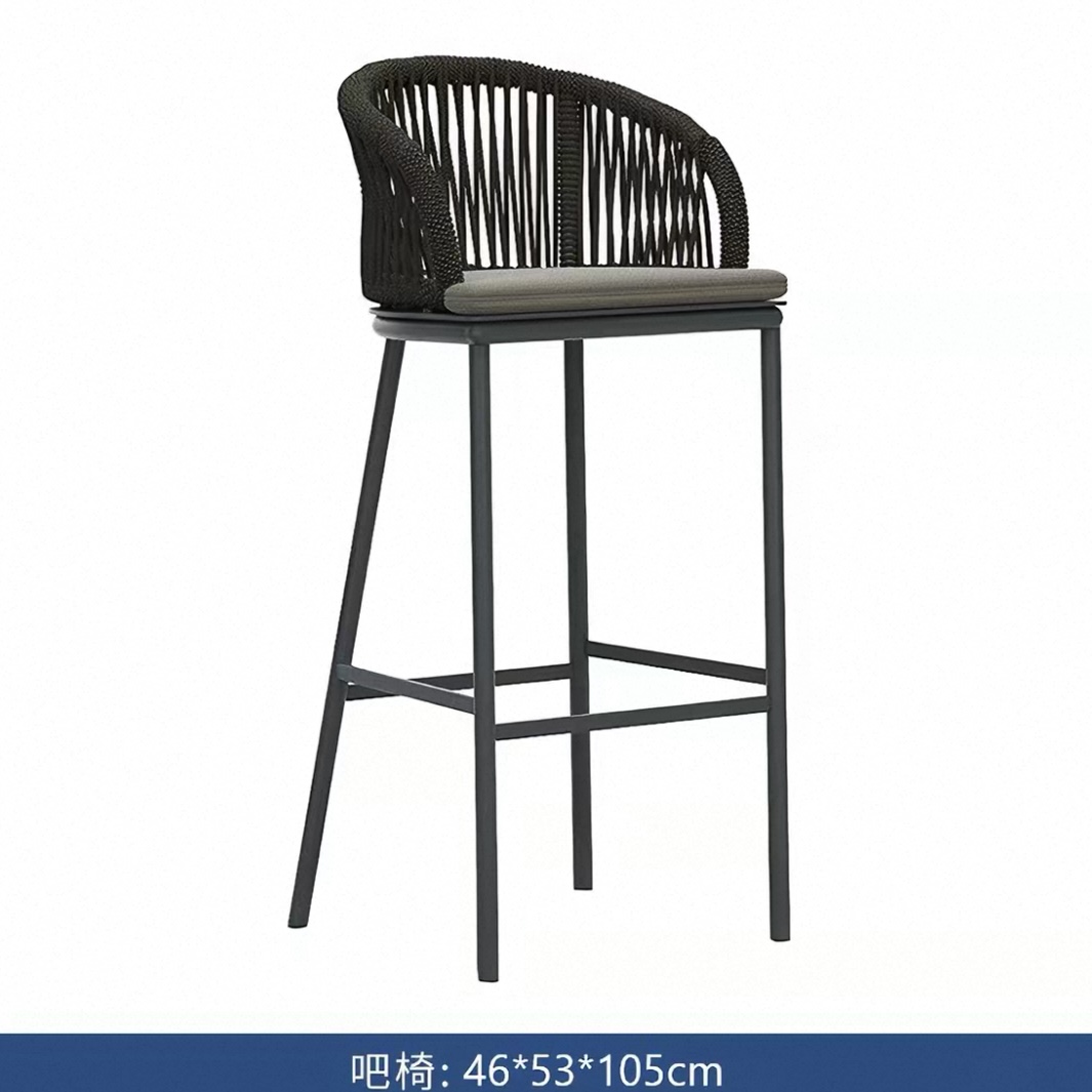 戶外吧檯椅三件套 鋁合金餐廳酒吧露台高腳桌椅 花園庭院吧檯餐椅 Chair
