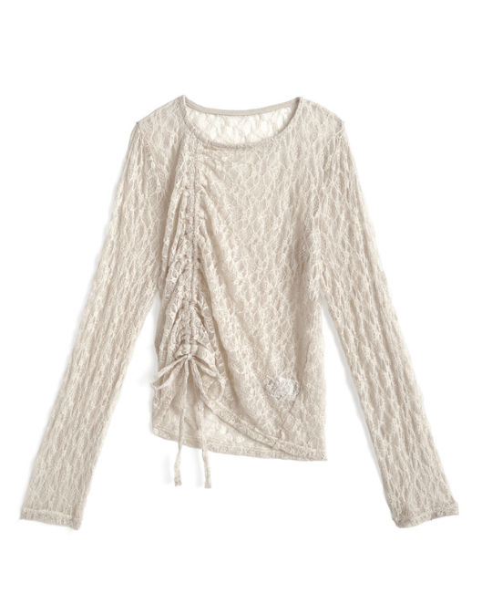 不對稱蕾絲上衣 [gn518]