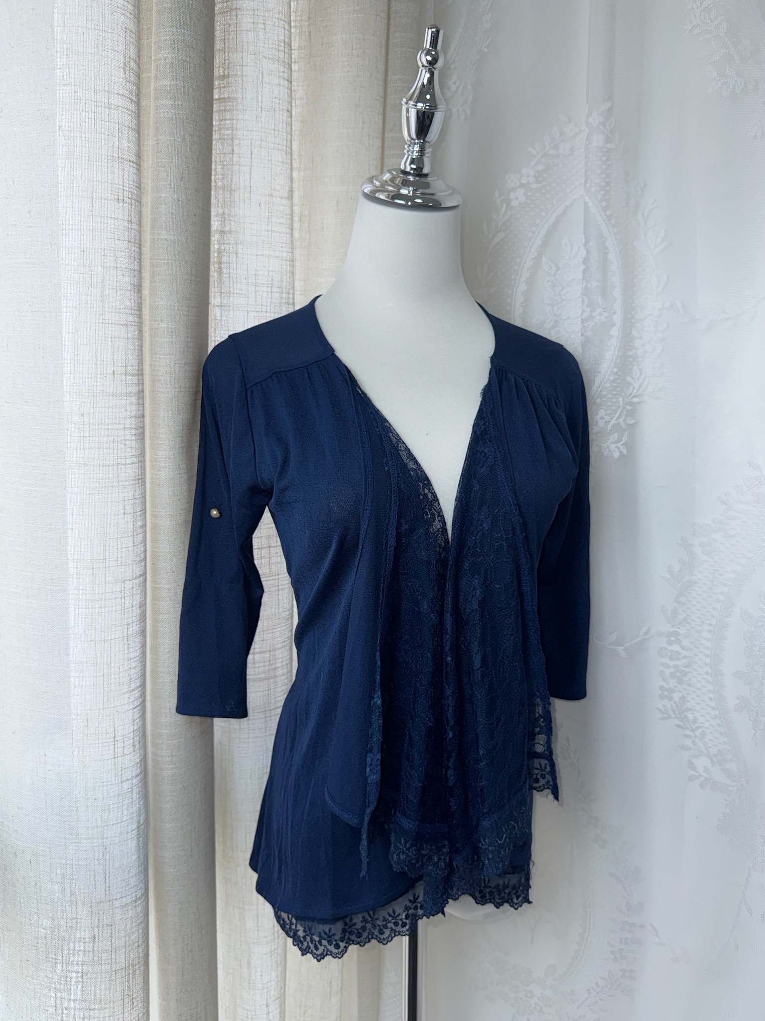 Axes Femme French Chic Embroidered Striped Cardigan
