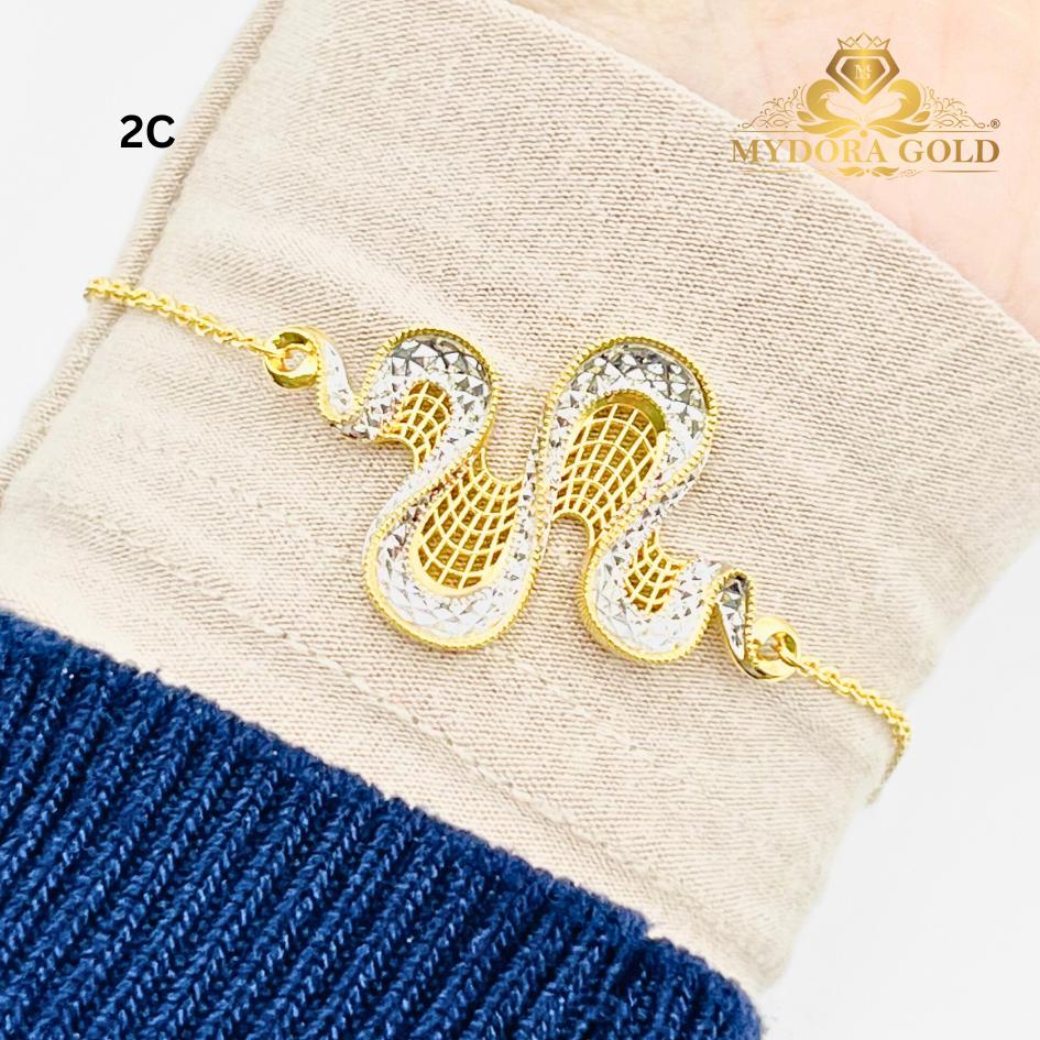 MYDORA Rantai Tangan Ombak Cinta Jaring EMAS 916/22k