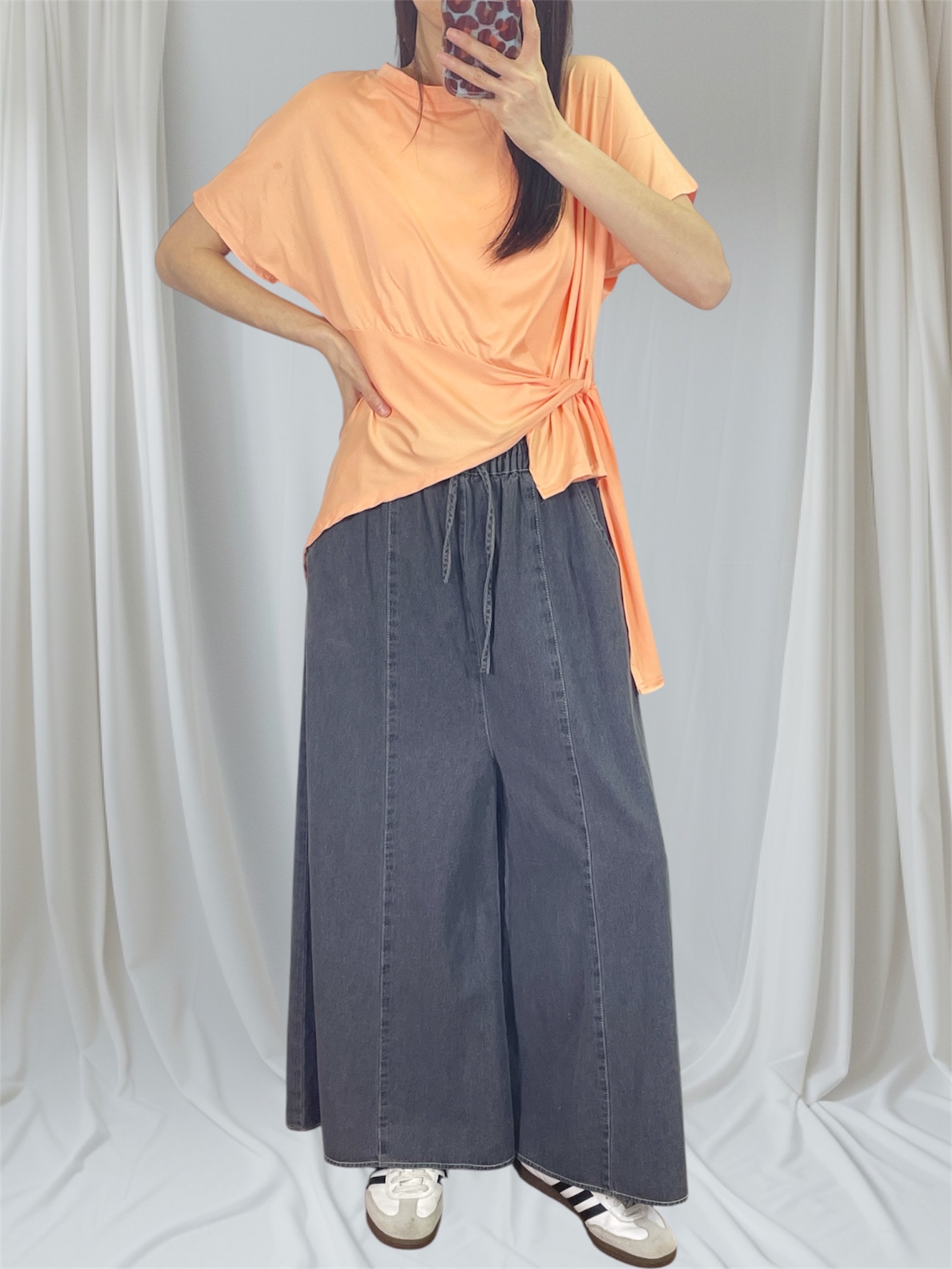 K5552 棉料衫腳穿帶短袖top