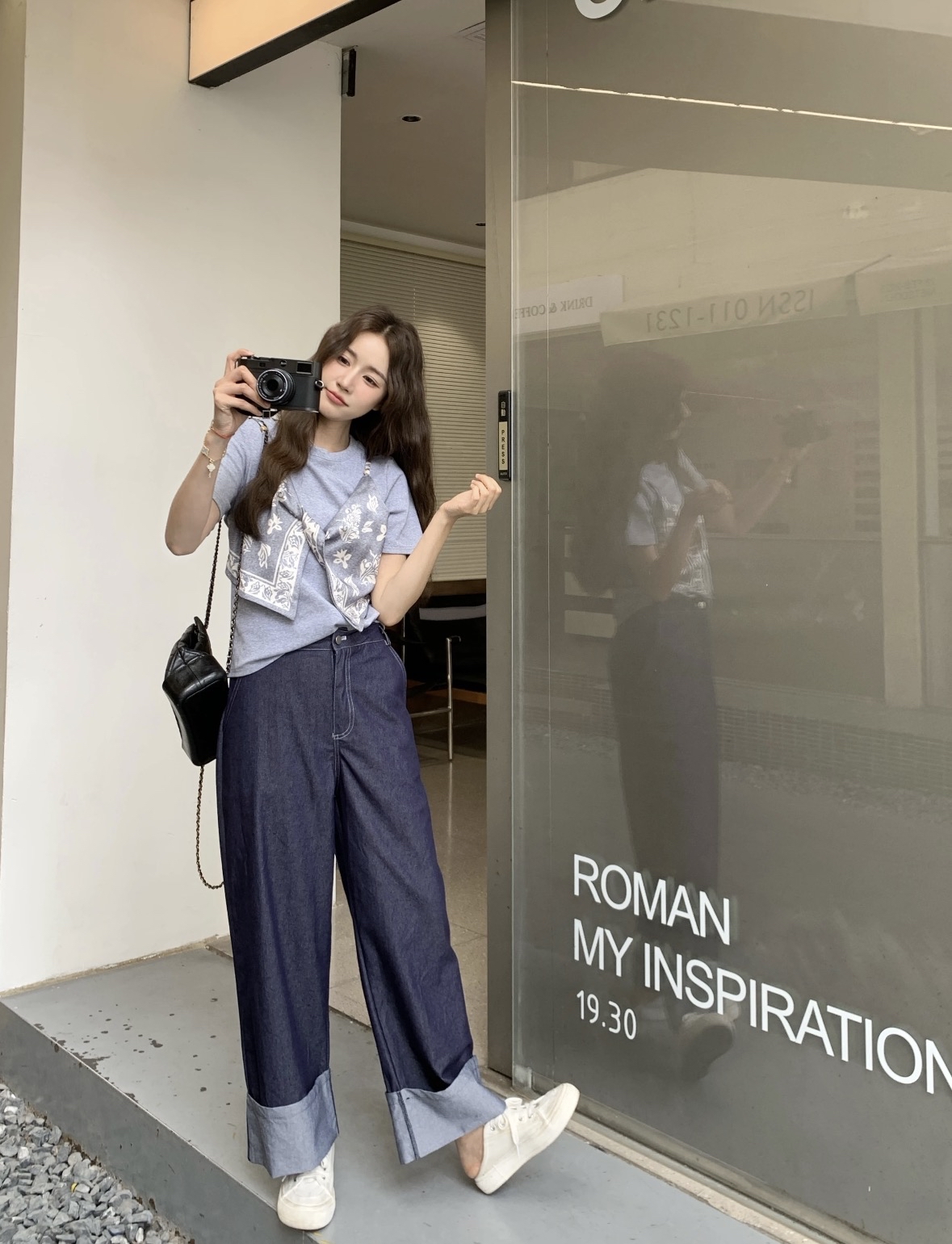 TP408韩系丝巾上衣