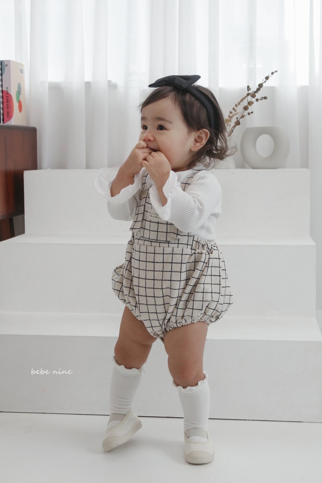 🌸預訂 韓國直送🌸🇰🇷Bebenine兩色條紋格紋吊帶包屁褲