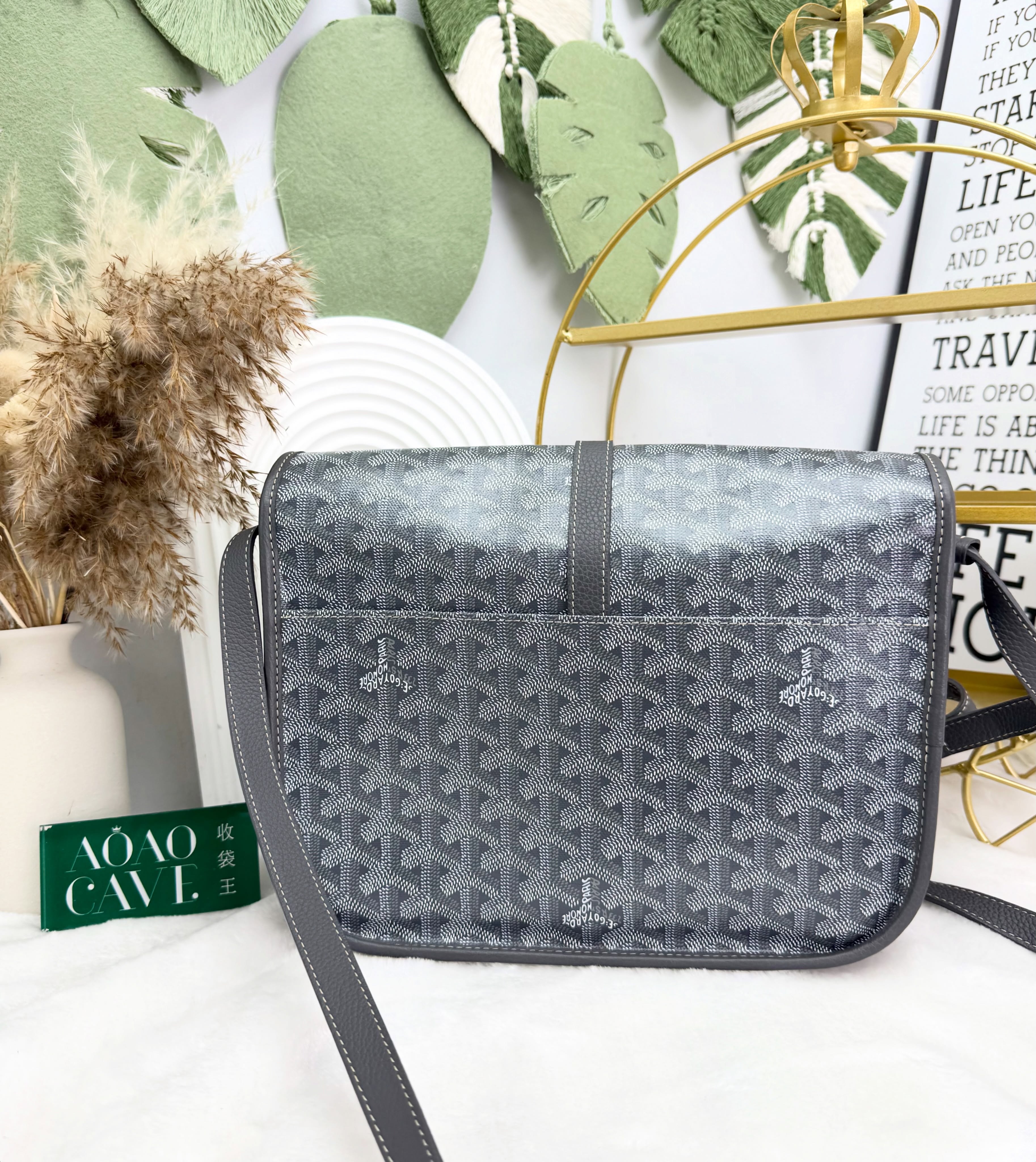 Goyard 👜 PRE OWNED 🛍️灰色郵差包mm size🩶