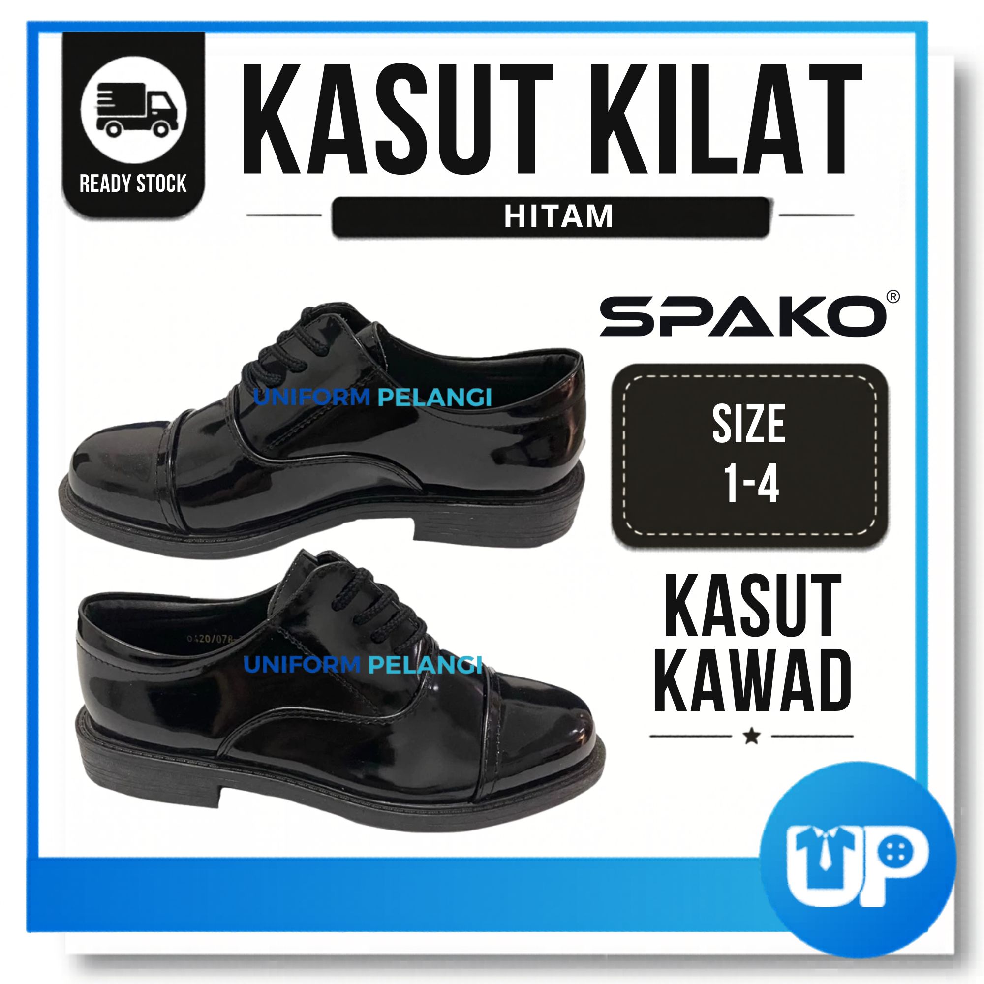 SPAKO Kasut Kilat Kawad Kokurikulum / Formal Hitam Lelaki Black Shoe
