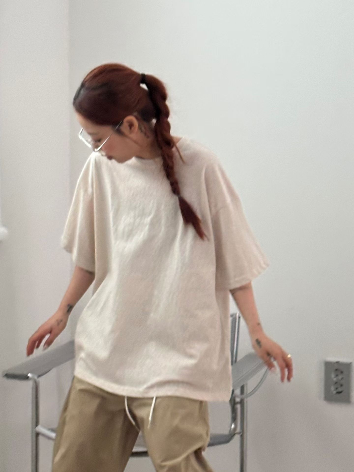 221444 淨色長Tee