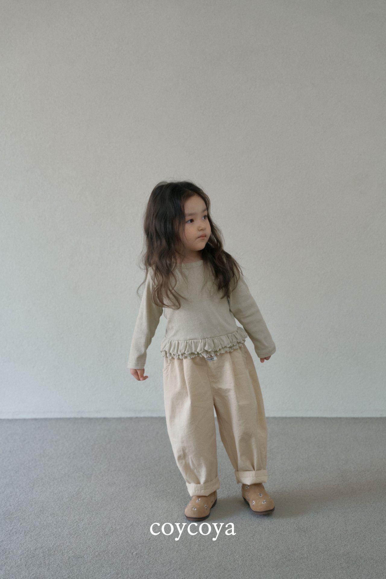 🌸預訂 韓國直送🌸🇰🇷COYCOYA兩色雙層褶皺下擺長袖上衣