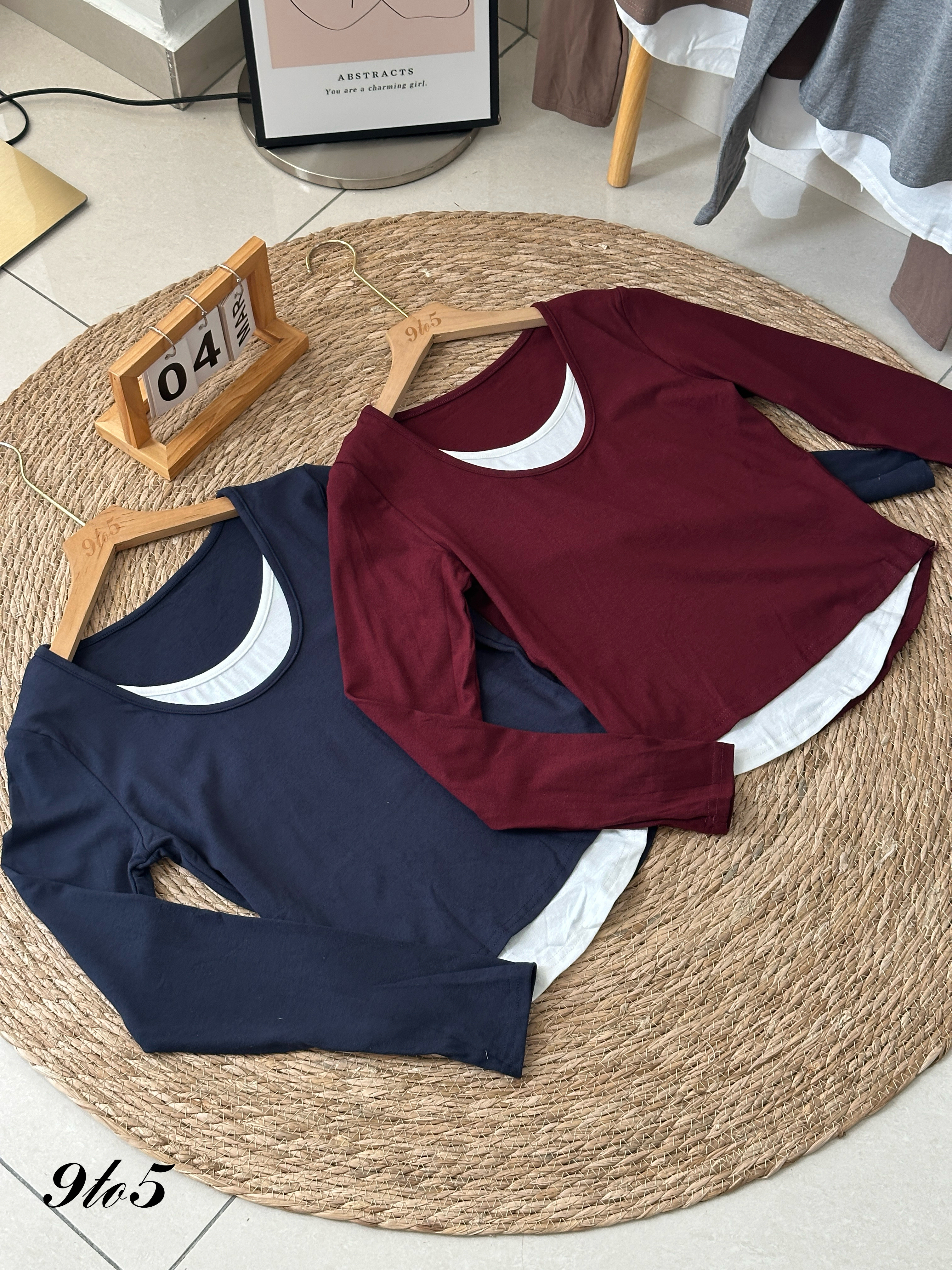 T3992 Fake Two-Piece Top - 4 Colors