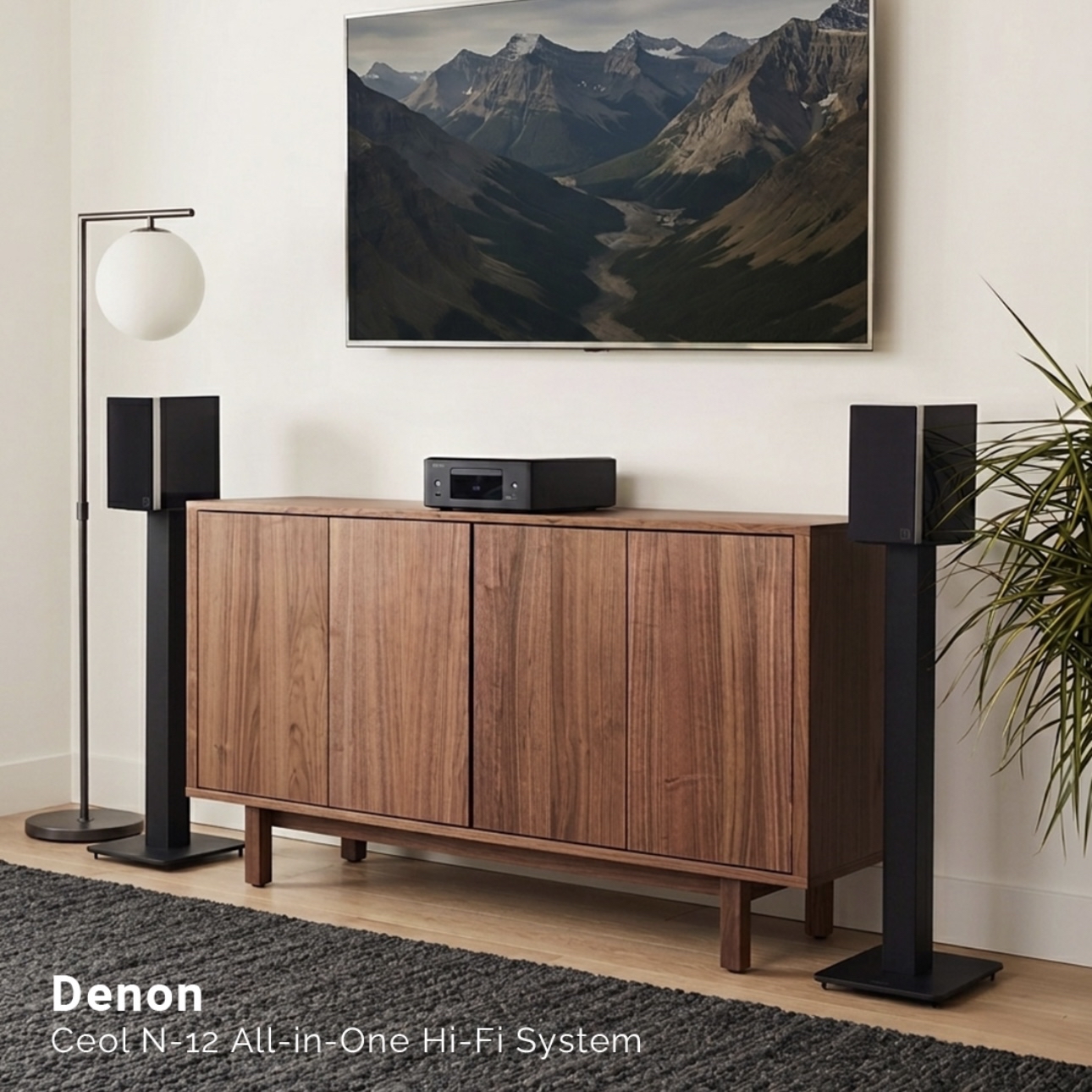 Denon CEOL N-12 Mini all-in-one Hi-Fi system with CD player, radio, Powered by HEOS™