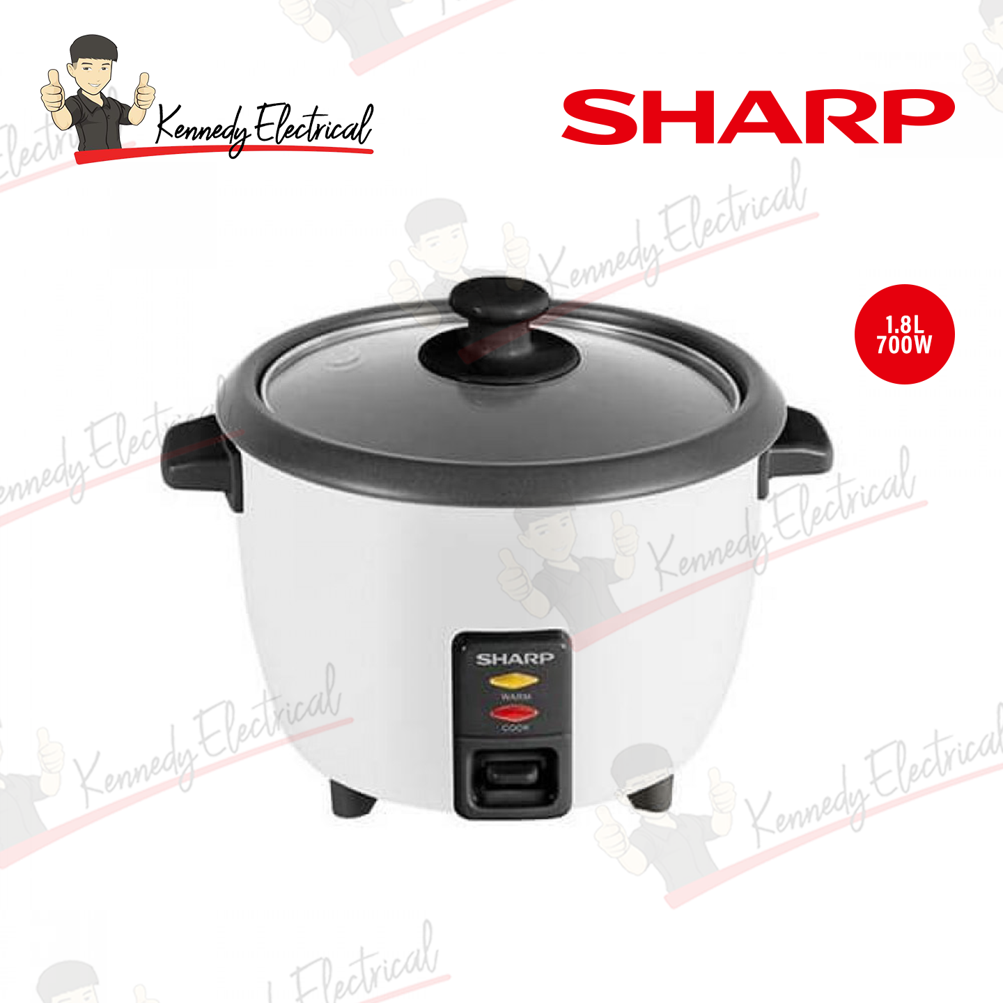 Sharp 1.8L Conventional Rice Cooker (KSH188GWH)