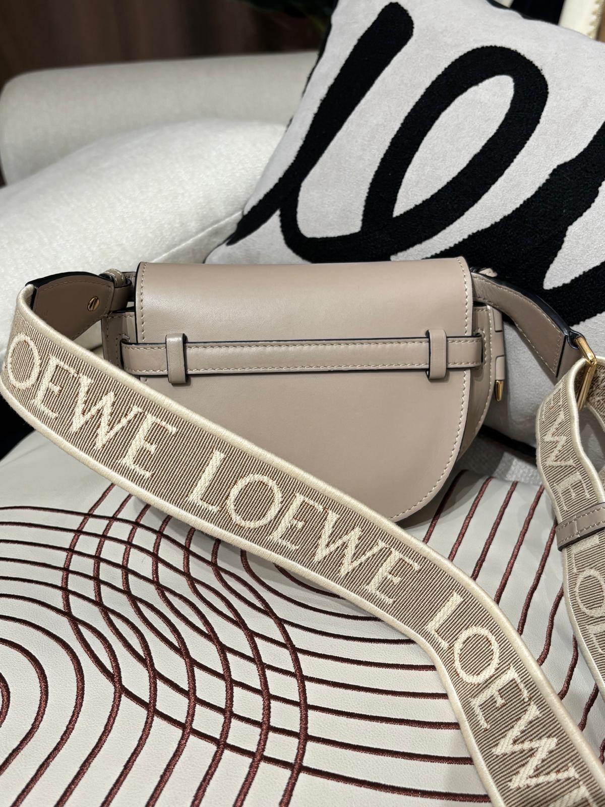 Loewe Mini Gate Calfskin Sand 100%Authentic, 95%New ✅Dust bag
