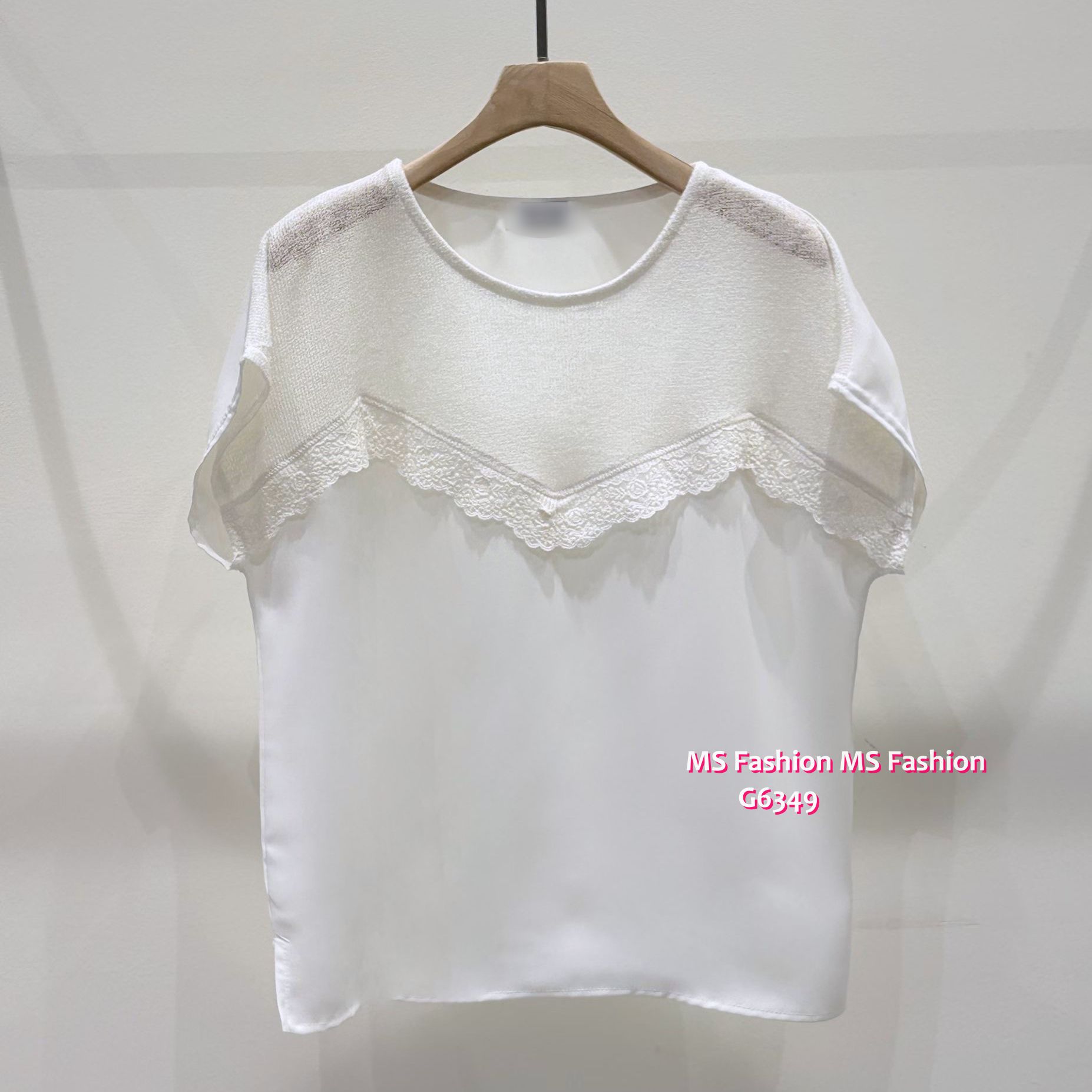 G6349 靚料拼lace top