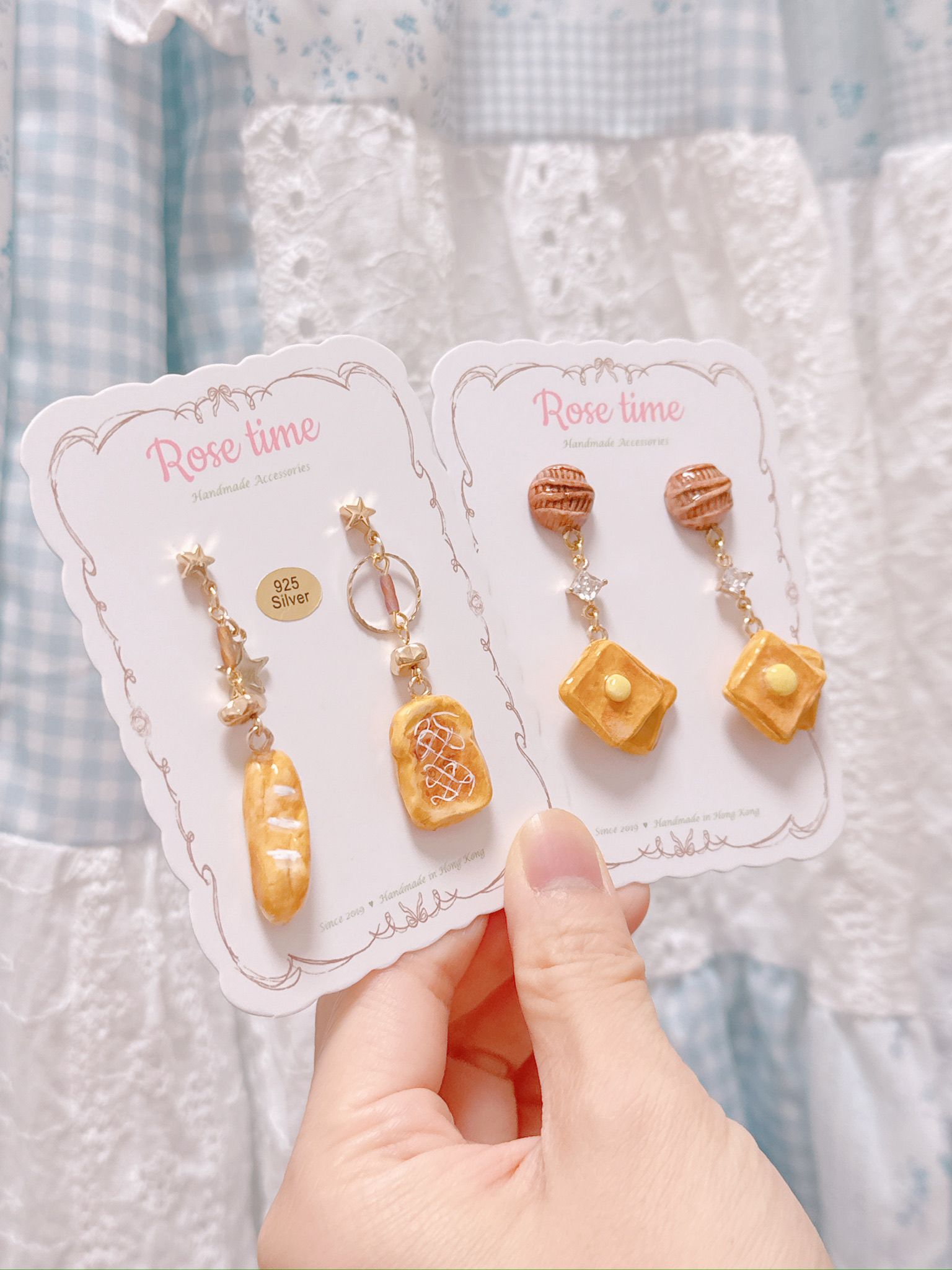 手繪法棍🥖與吐司🍞 & 西多士耳環