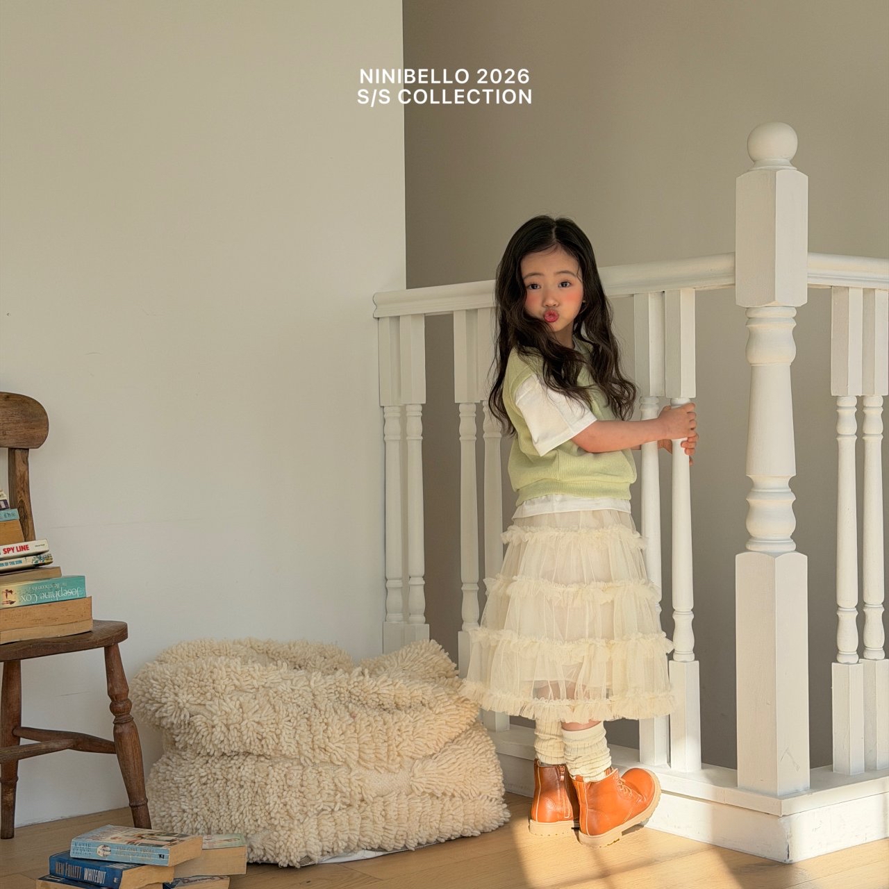 Ninibello | cake skirt (Ivory/Pink M100-110)