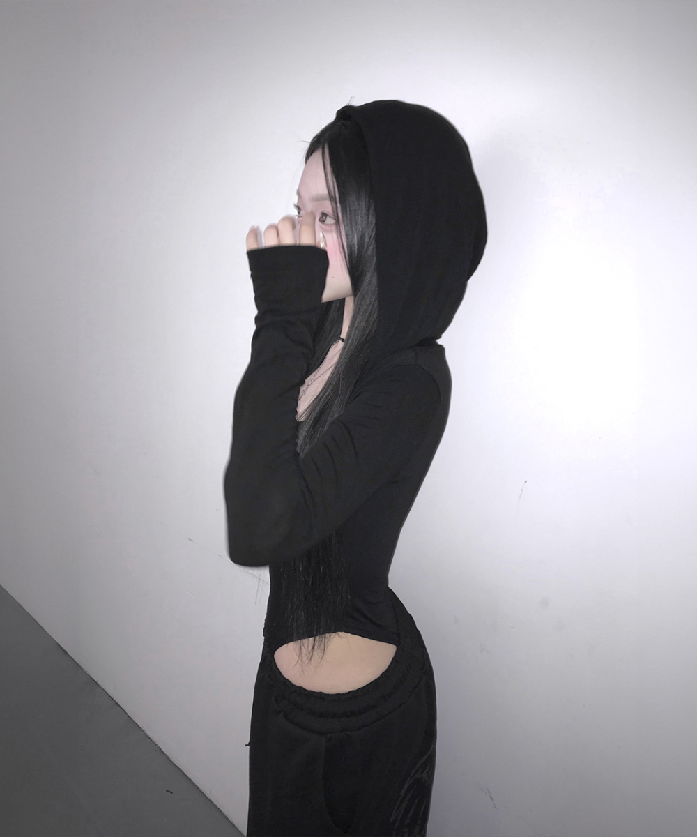 Hooded Square Neck Bodysuit