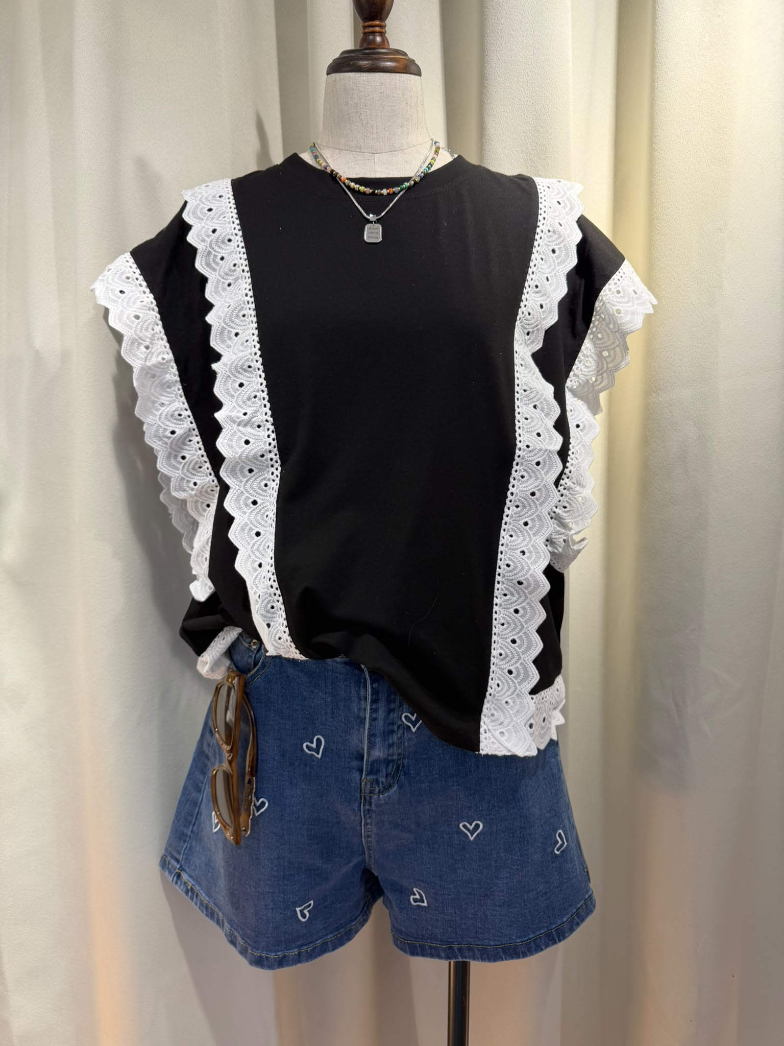 ruffle通花邊top