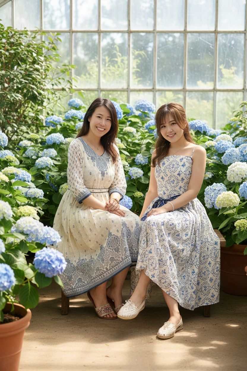 1673 Blue And White Flower Sleeveless Adj. OP 48''