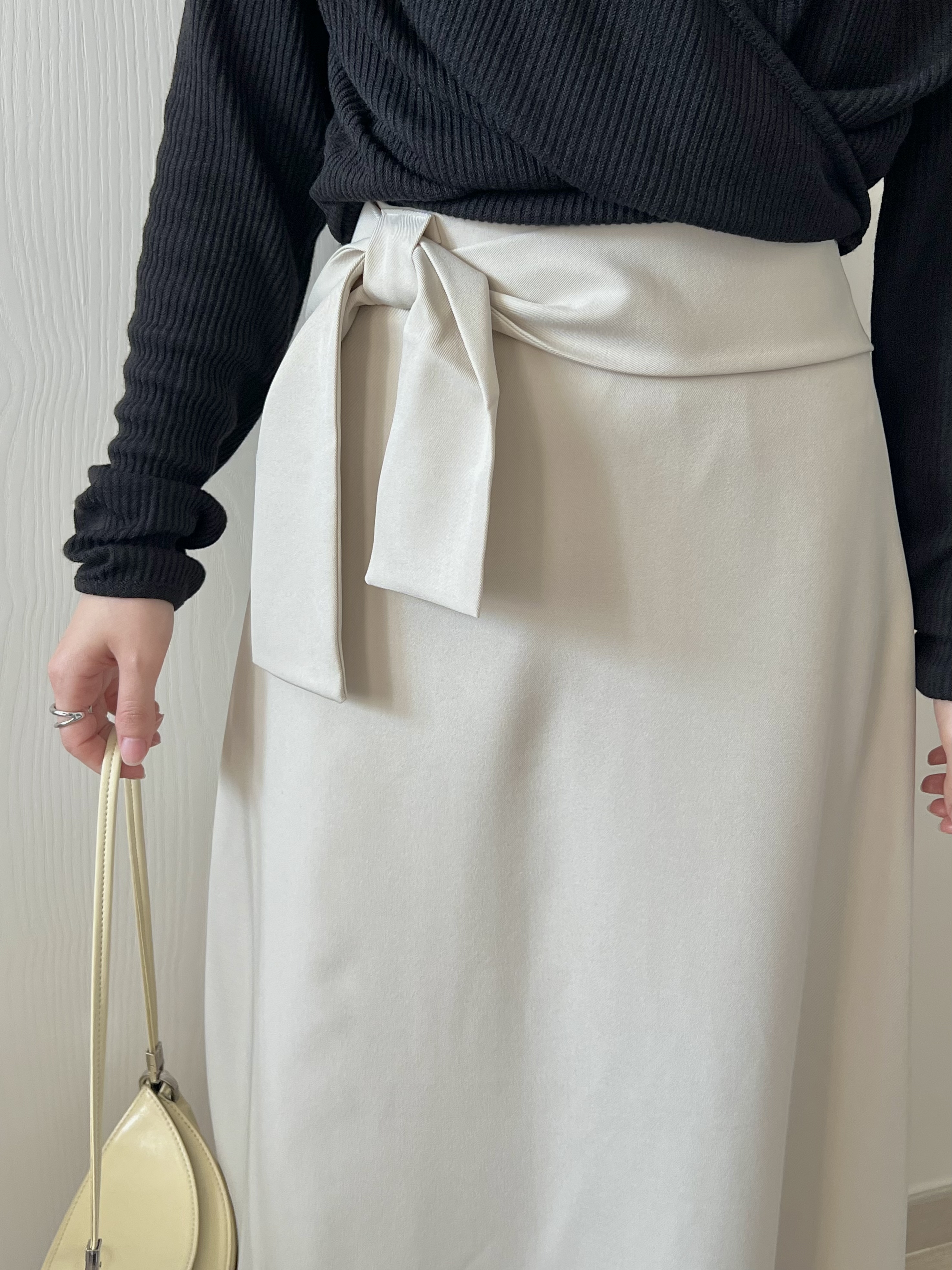 高貴優雅蝴蝶結長裙 修飾肚腩 