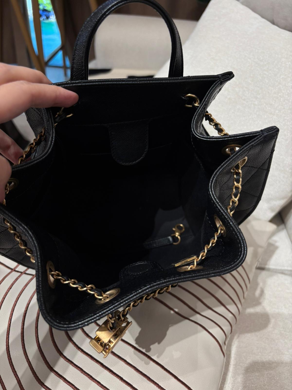 Chanel 25 Backpack 黑色荔枝牛皮金扣 100%Authentic, 98%New ✅晶片✅Dust bag