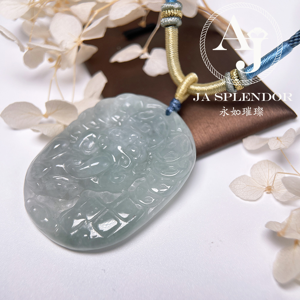 JN-1544 天然翡翠A玉 冰糯晴綠招財鎮宅貔貅挂件