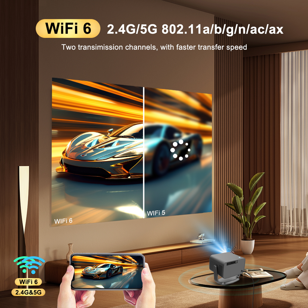 SAPPHIRE P20Ultra 智能投影機｜1080P全高清 升級版800ANSI流明｜電動對焦×4D梯形校正｜Android TV13.0系統｜WiFi6/藍牙5.4｜360°立體聲｜家用辦公影院投影機