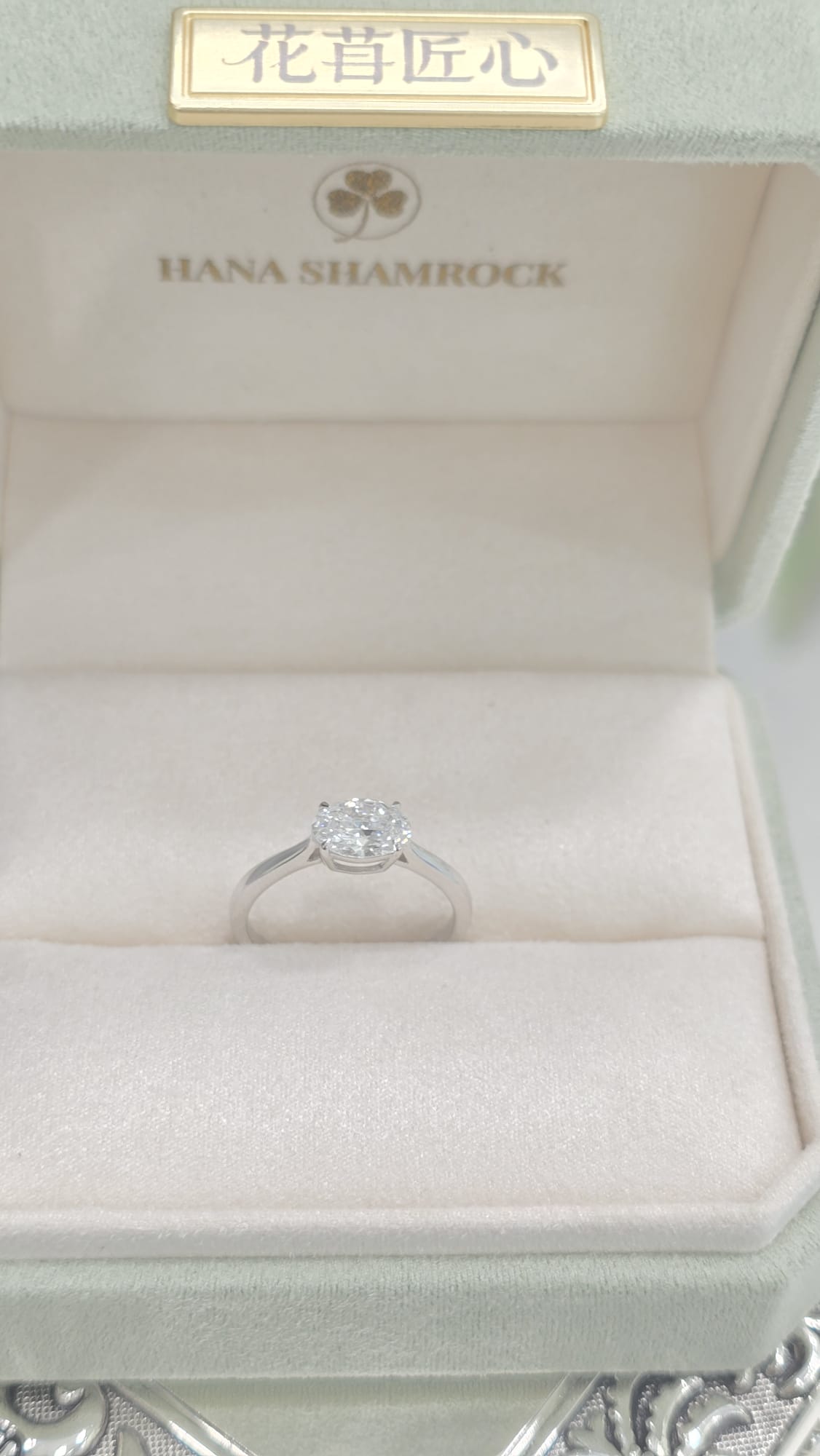 18K白培育鑽石戒指 D1.0ct W2.65g S15#