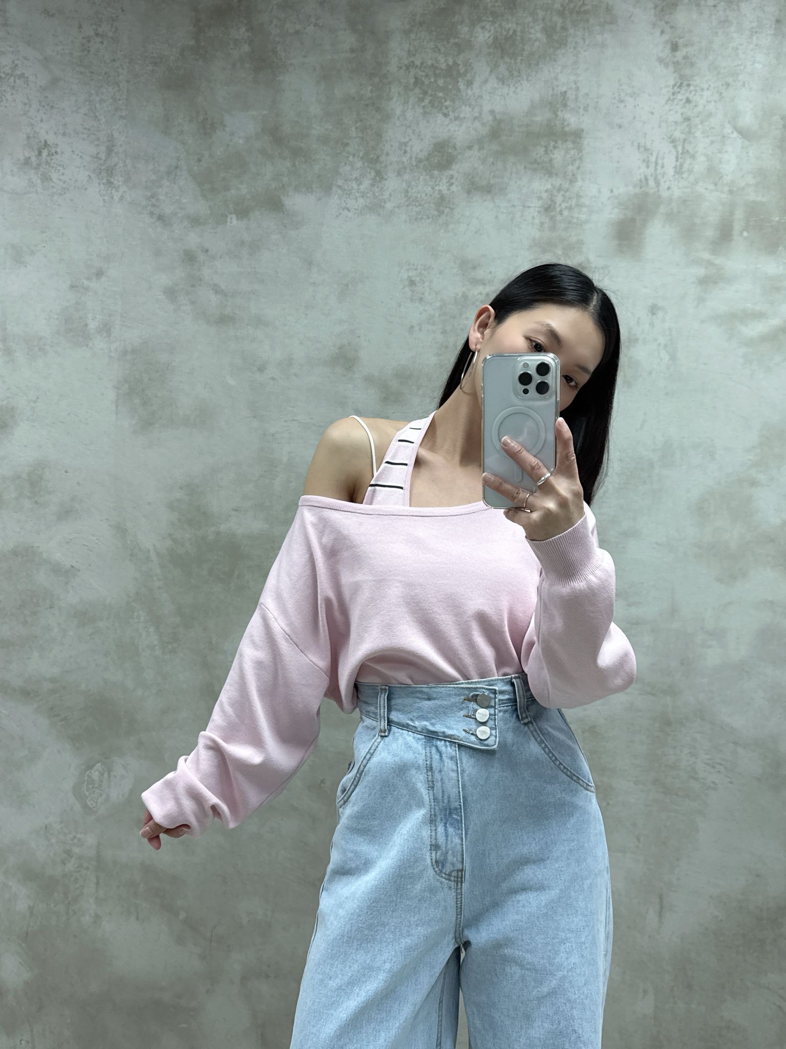 横間背心+露膊Top