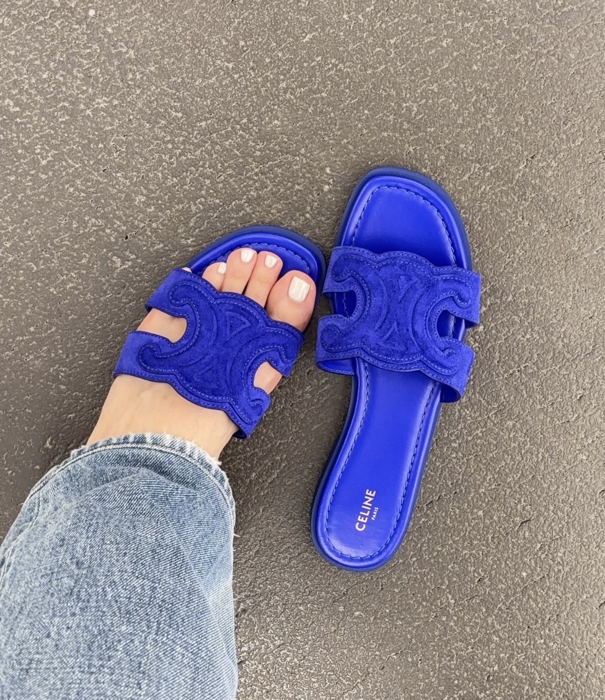 限時精選折扣✨新款🆕訂貨📮Celine Marina suede 涼鞋 電光藍 Size 36/37/38/39/40