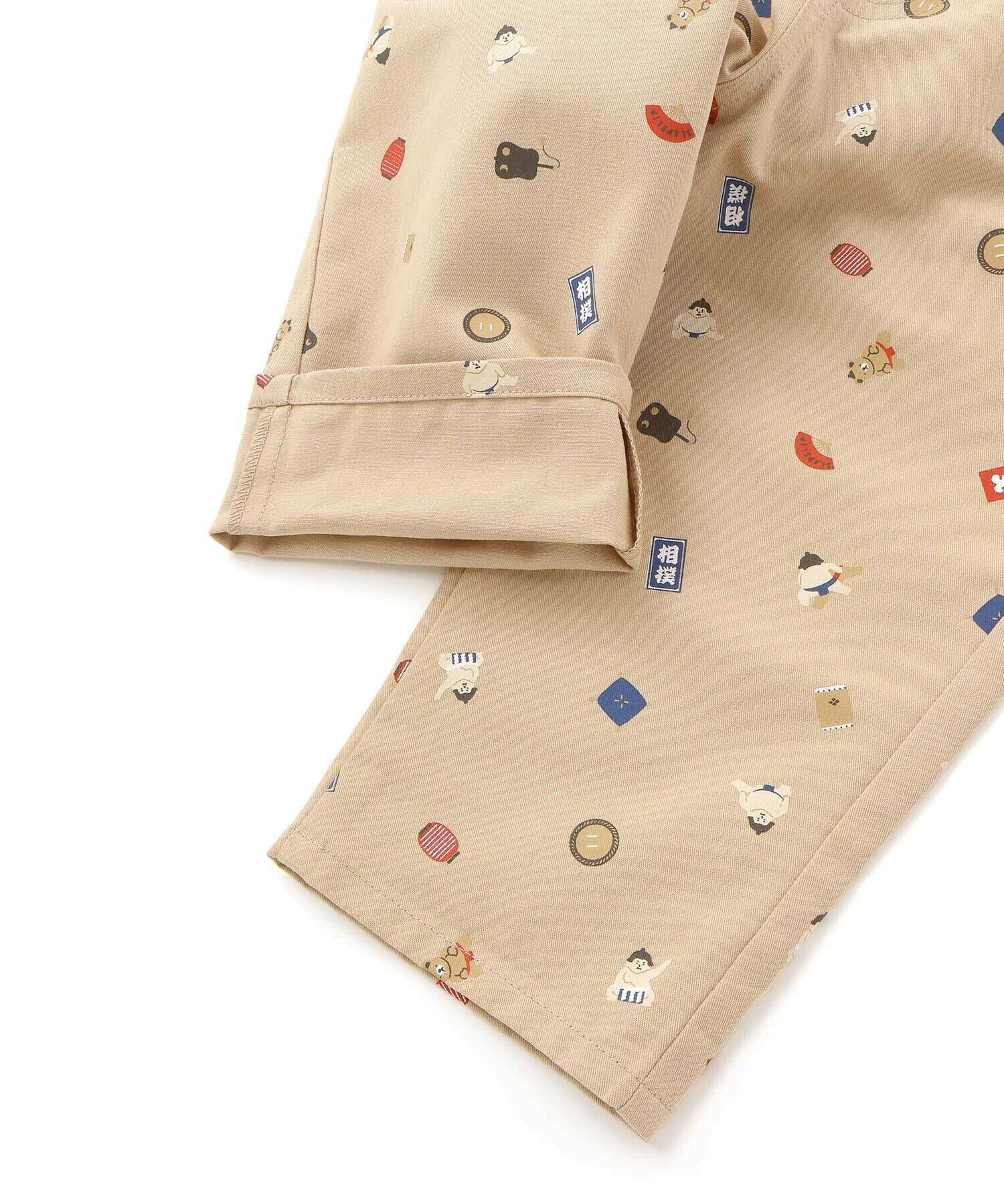 🆕【⭐訂購⭐】🇯🇵日本直送🌀可愛相撲選手印花 七分斜紋褲🌀[ELBA-0163][260323]