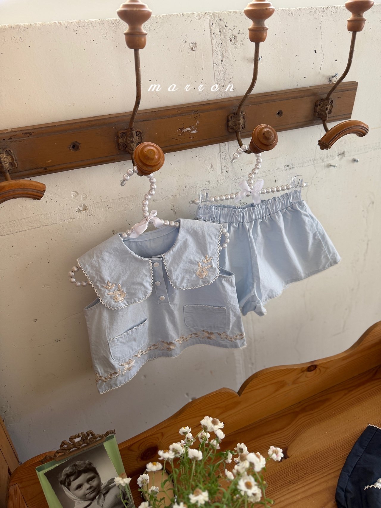 ☀️預訂 韓國直送☀️🇰🇷Marron兩色花卉刺繡花邊短褲