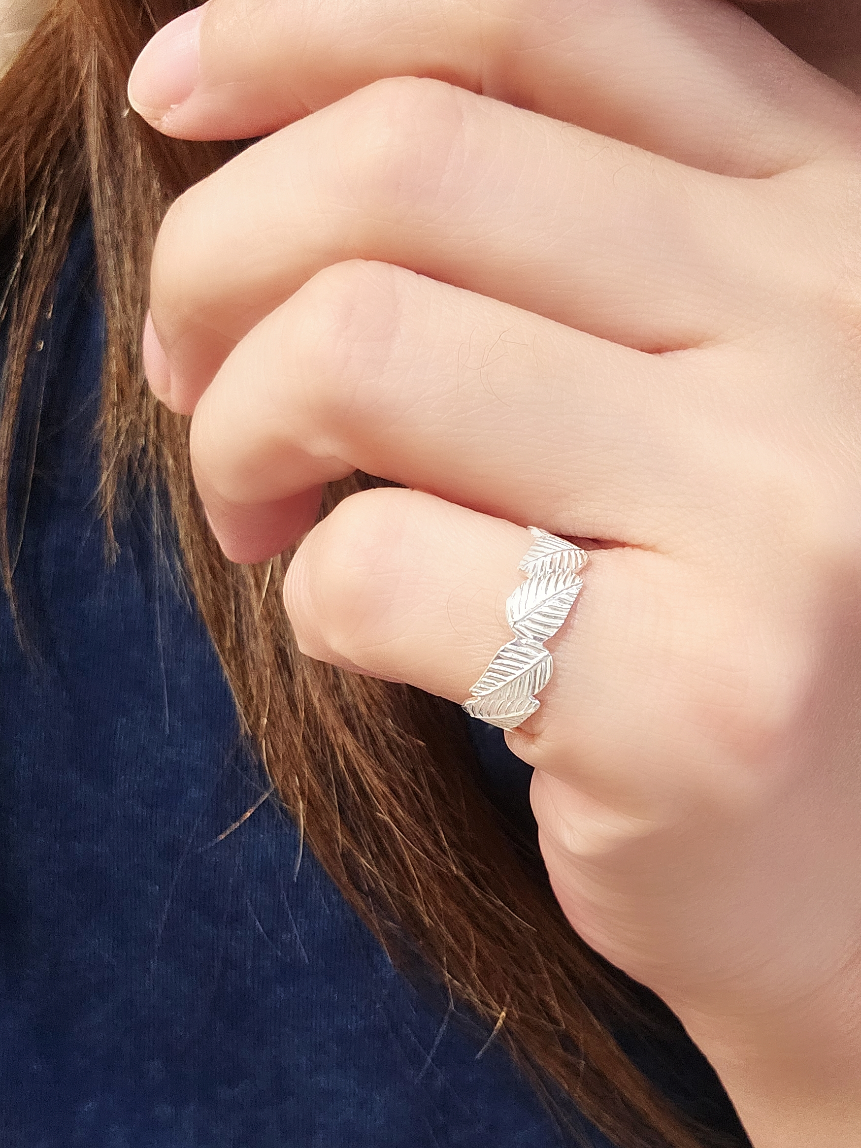 S925 -ER0075 Eternal Leaf Pinky Ring