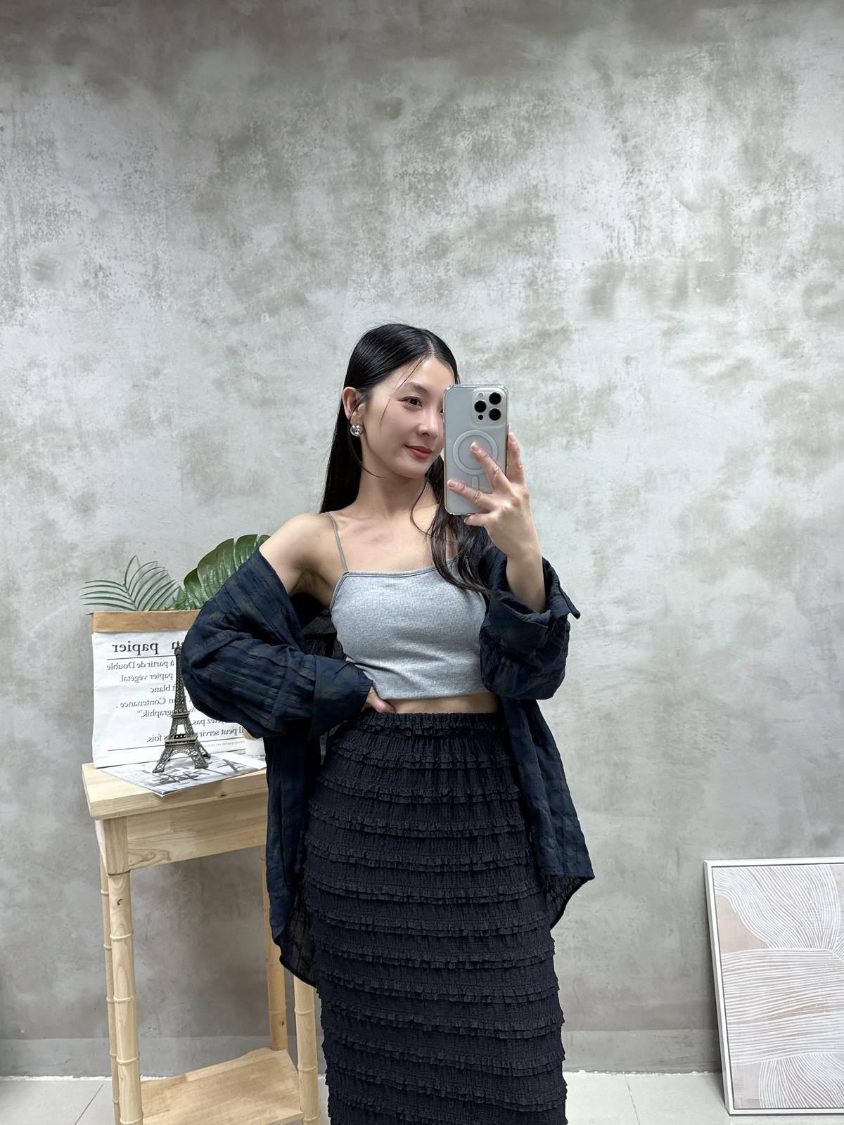 G16 暗紋心型領Bra top