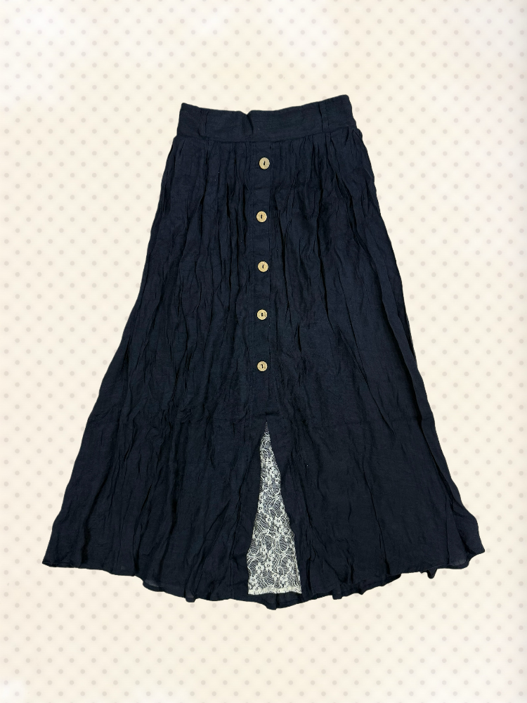 Flowy Boho Button Front Skirt