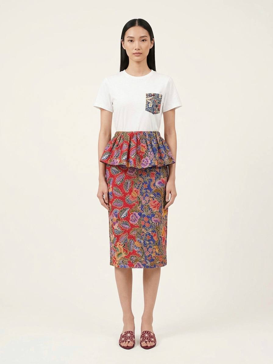 T8066 - Melur Peplum Batik Skirt