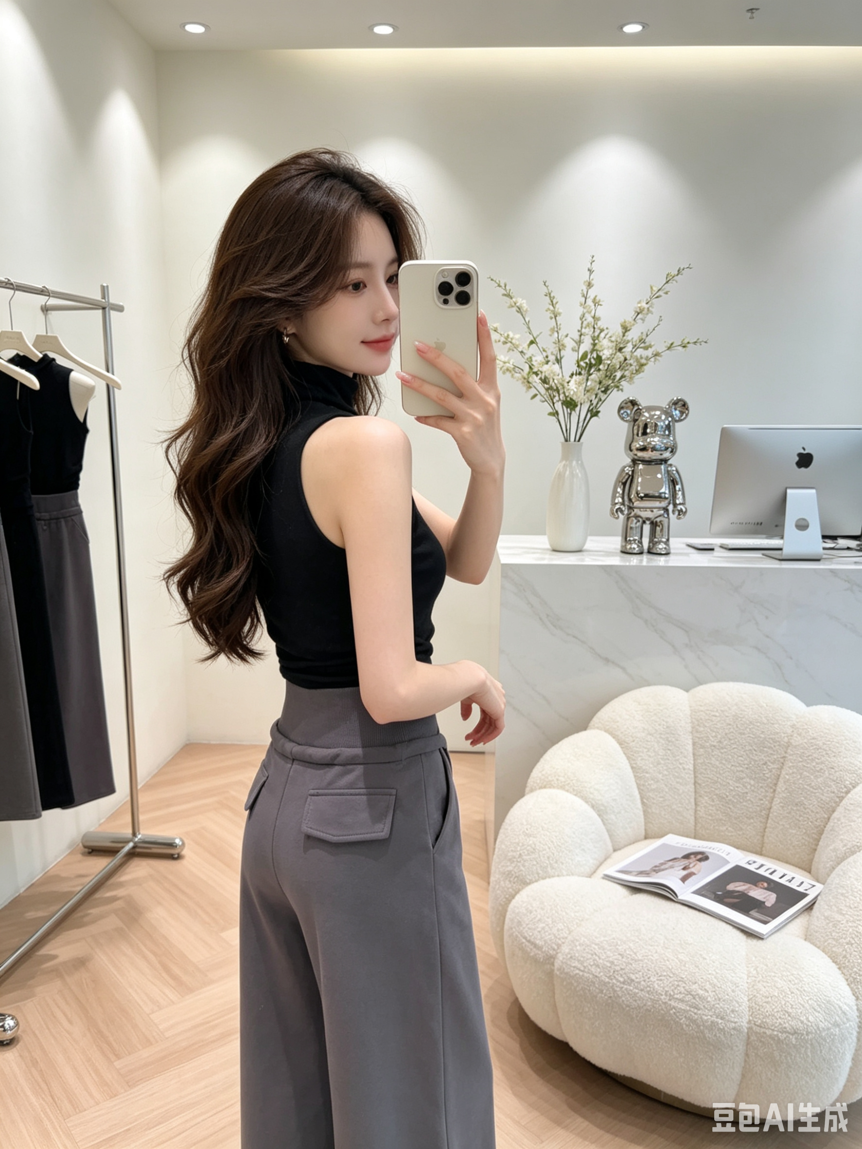 4595 Comfy Waistband 抽绳高腰休闲长裤