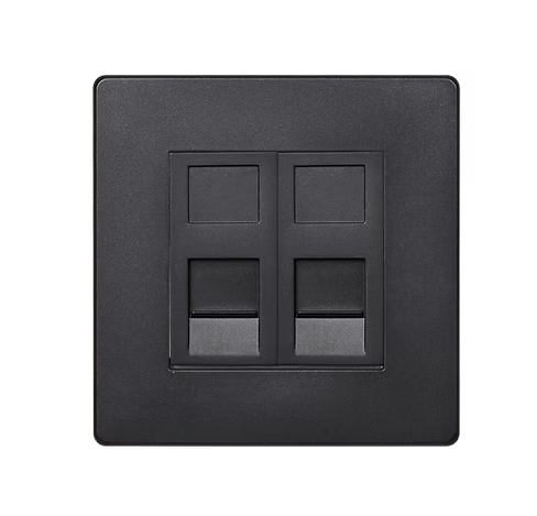 MK Aria 太空黑 孖位 CAT3電話插座