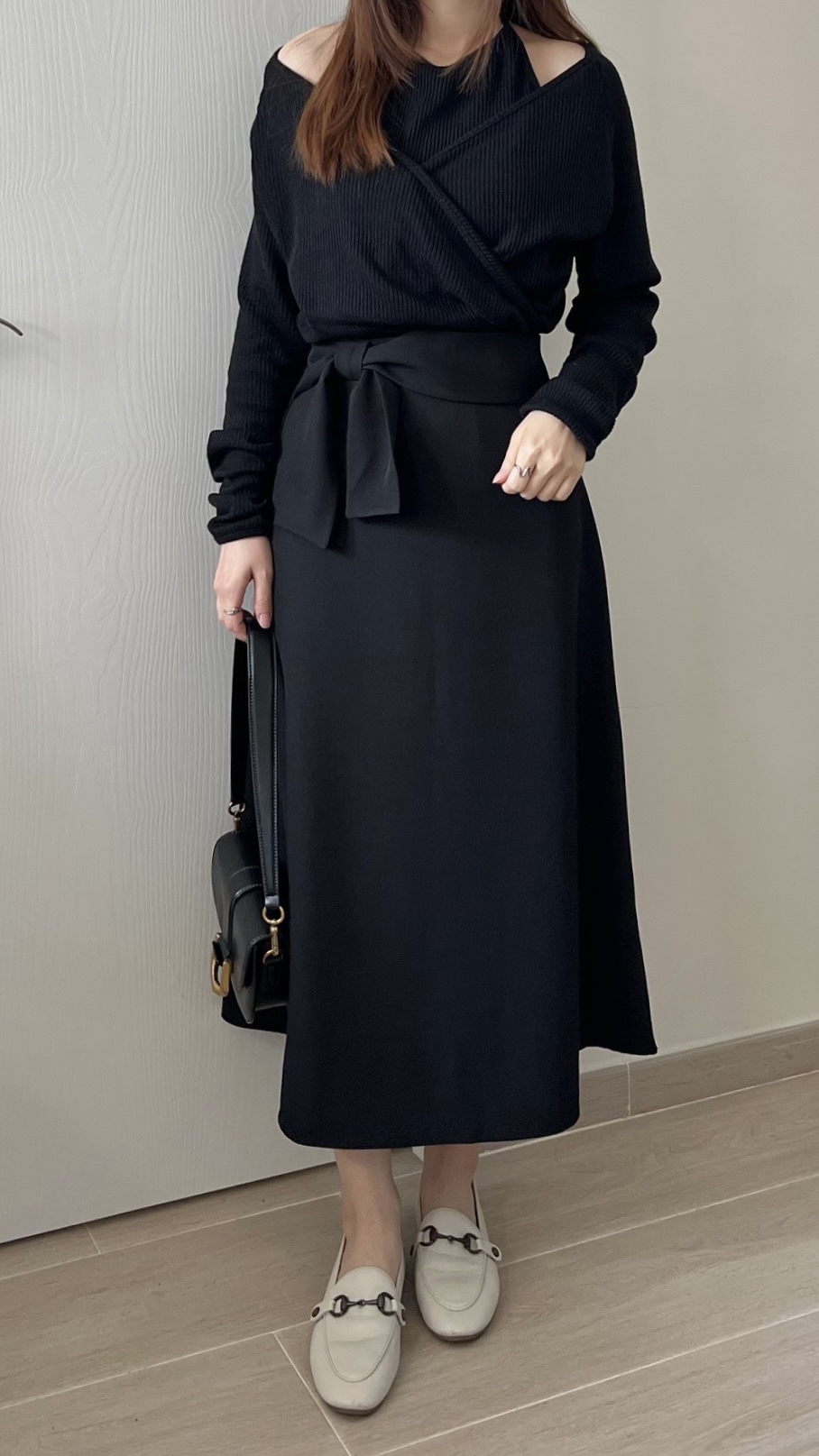 高貴優雅蝴蝶結長裙 修飾肚腩 