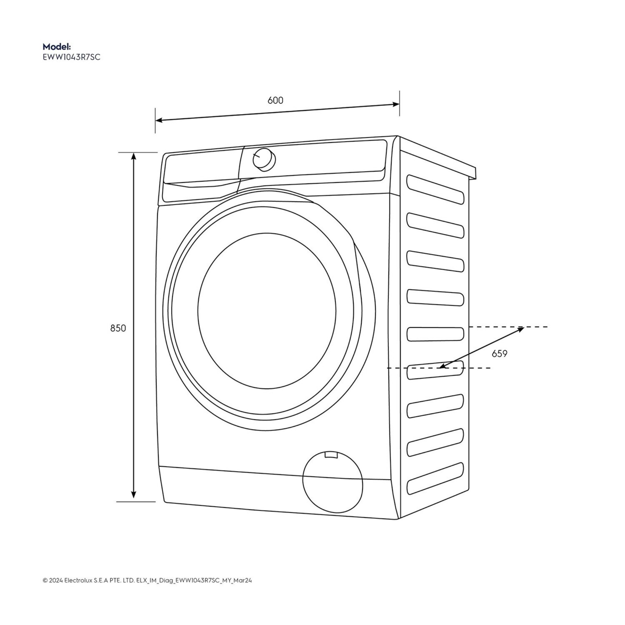 Electrolux 10kg/7kg UltimateCare 700 Front Load Washer Dryer (EWW1043R7SC)