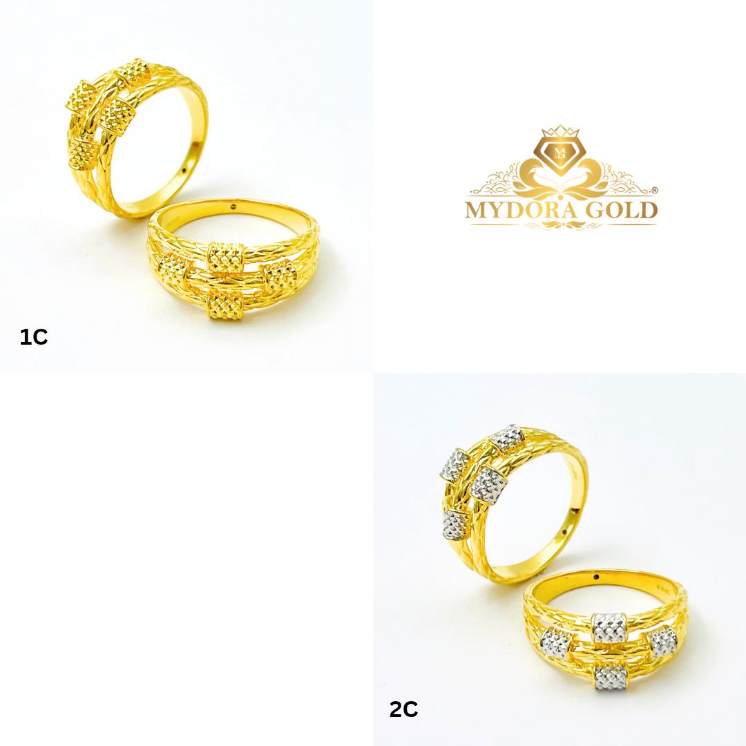 MYDORA Emas 916 Cincin Diamond Skru 3 Layer (5G) l EMAS 916/22K