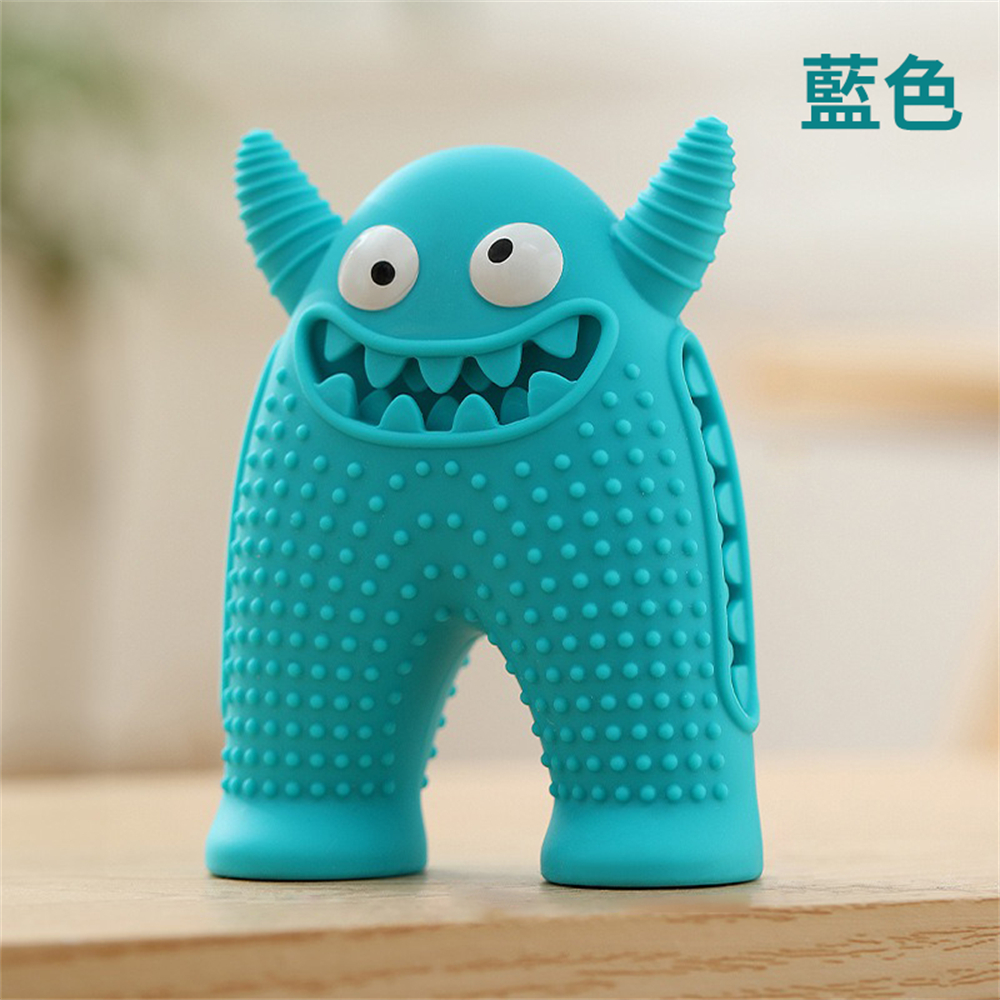 寵物磨牙玩具 狗狗牙刷 狗狗玩具 小怪獸發聲玩具 藍色 ［平行進口］ HK2755