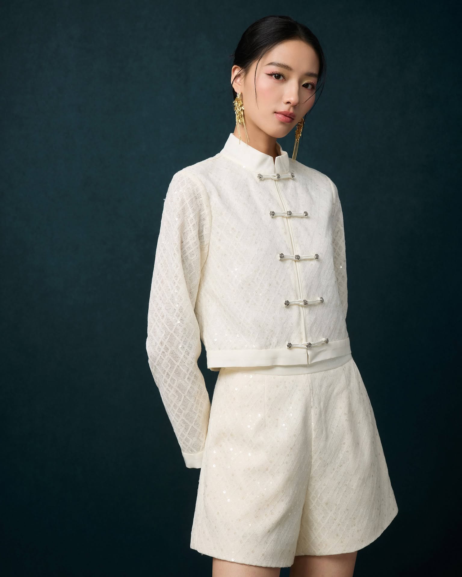 闪闪亮片A字裤子 P0093