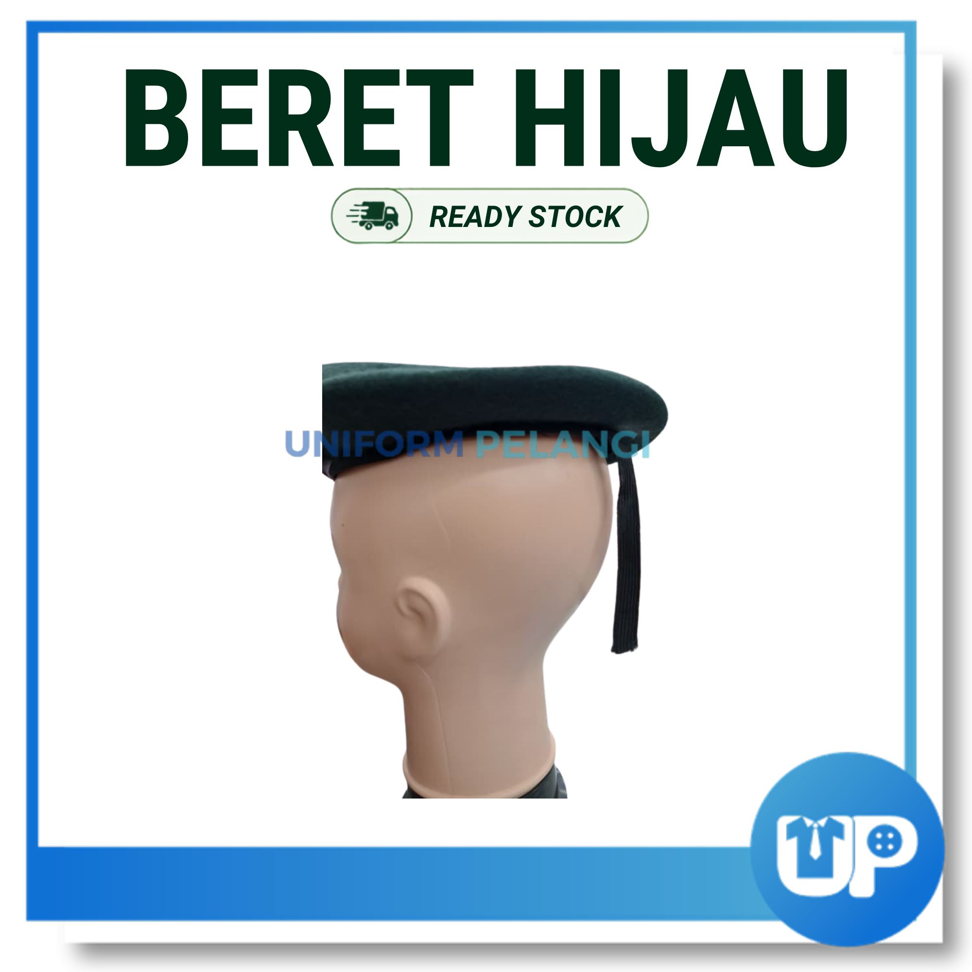 KANGOL Beret Hijau Sekolah Kokurikulum Beruniform Persatuan 100% Wool Brand Kangol