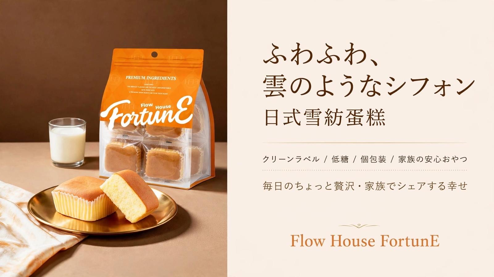 全新貨品🆕Flow House FortunE 日式雪紡蛋糕 （一袋6件） 